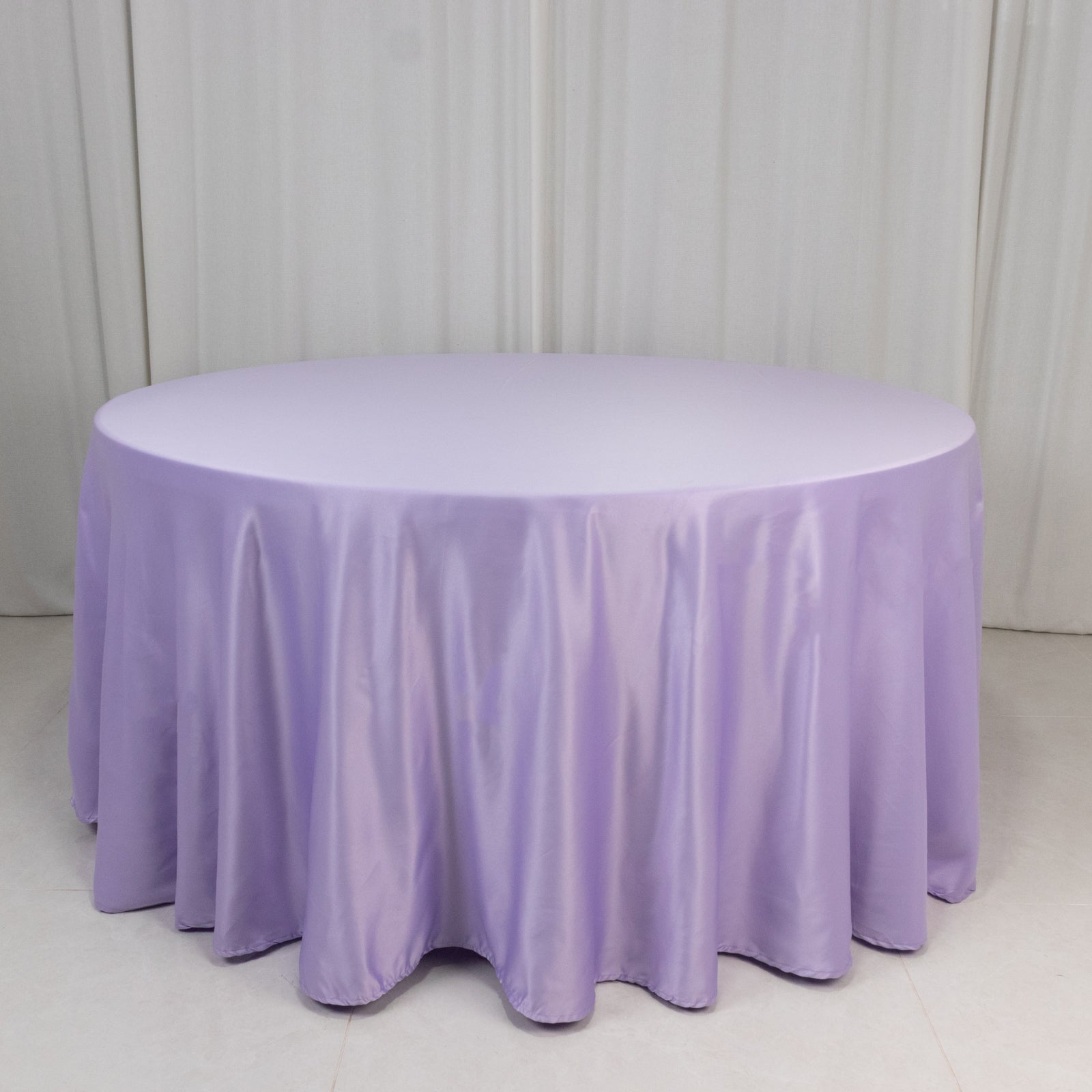 Lavender Lilac Lamour Satin 120-Inch Seamless Round Tablecloth with Soft Sheen