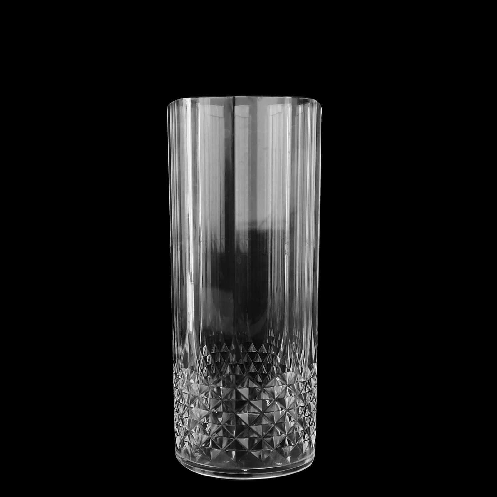 Hot Deal! 6-Pack Shatterproof 14oz Clear Plastic Highball Cocktail Tumblers with Crystal Cut Style