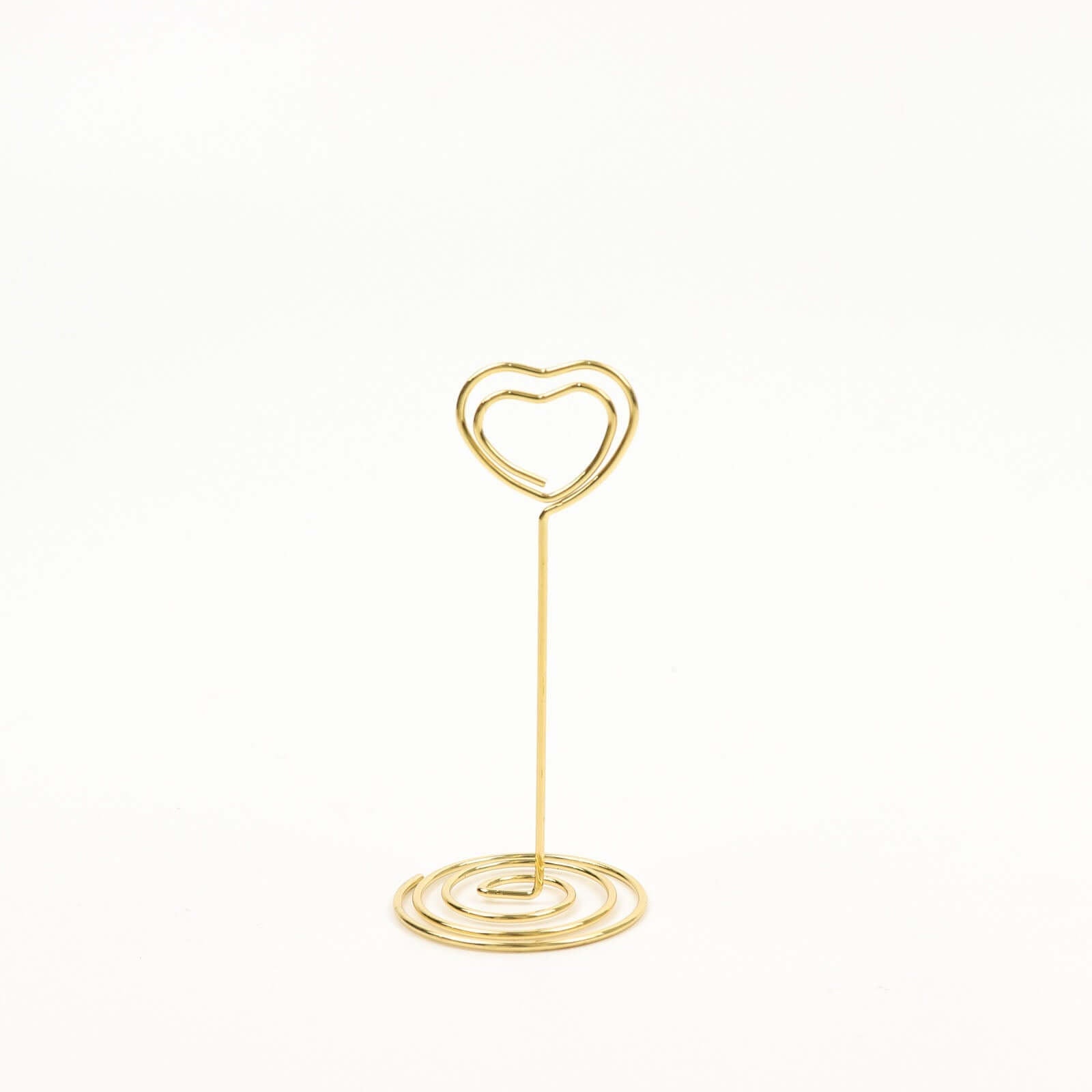 10-Pack Gold Metal Heart Design Card Holders - Ideal for Wedding Table Numbers and Menu Clips