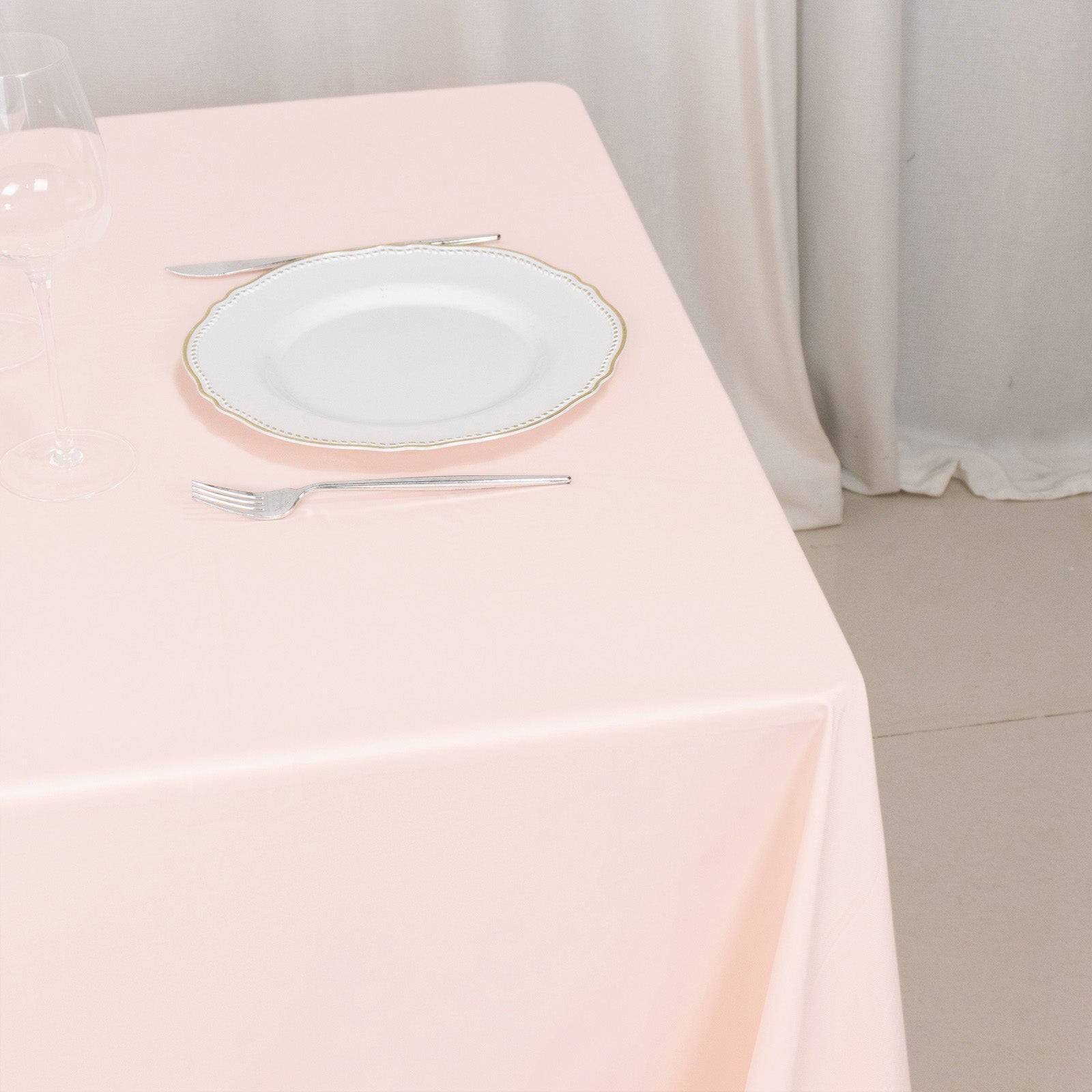 Premium Blush 70x70 Wrinkle-Free & Stain-Resistant Scuba Square Tablecloth
