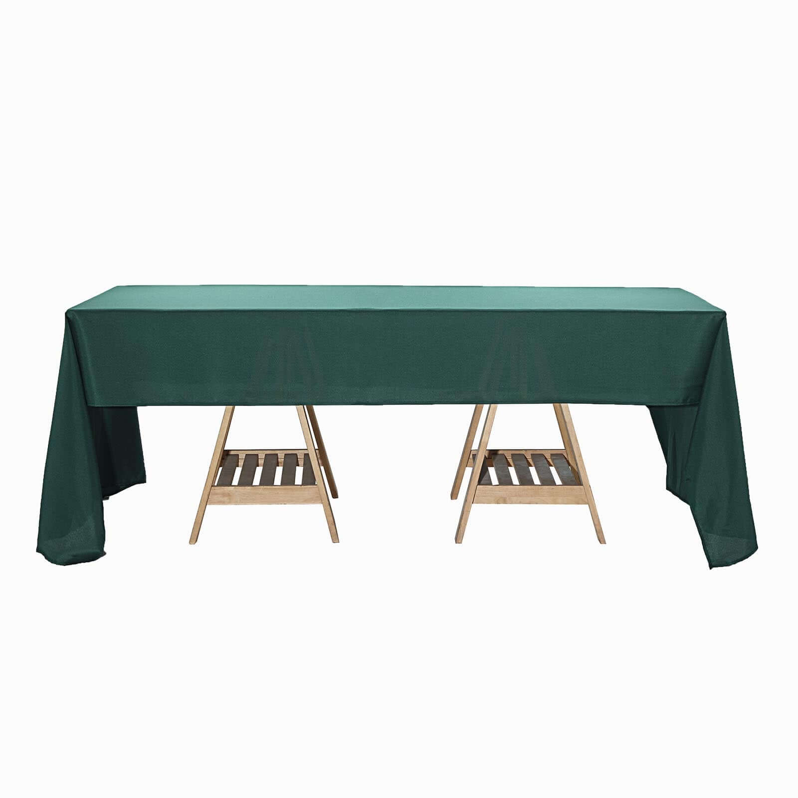 Get This Wrinkle-Resistant 60x126 Polyester Rectangle Tablecloth in Hunter Emerald Green