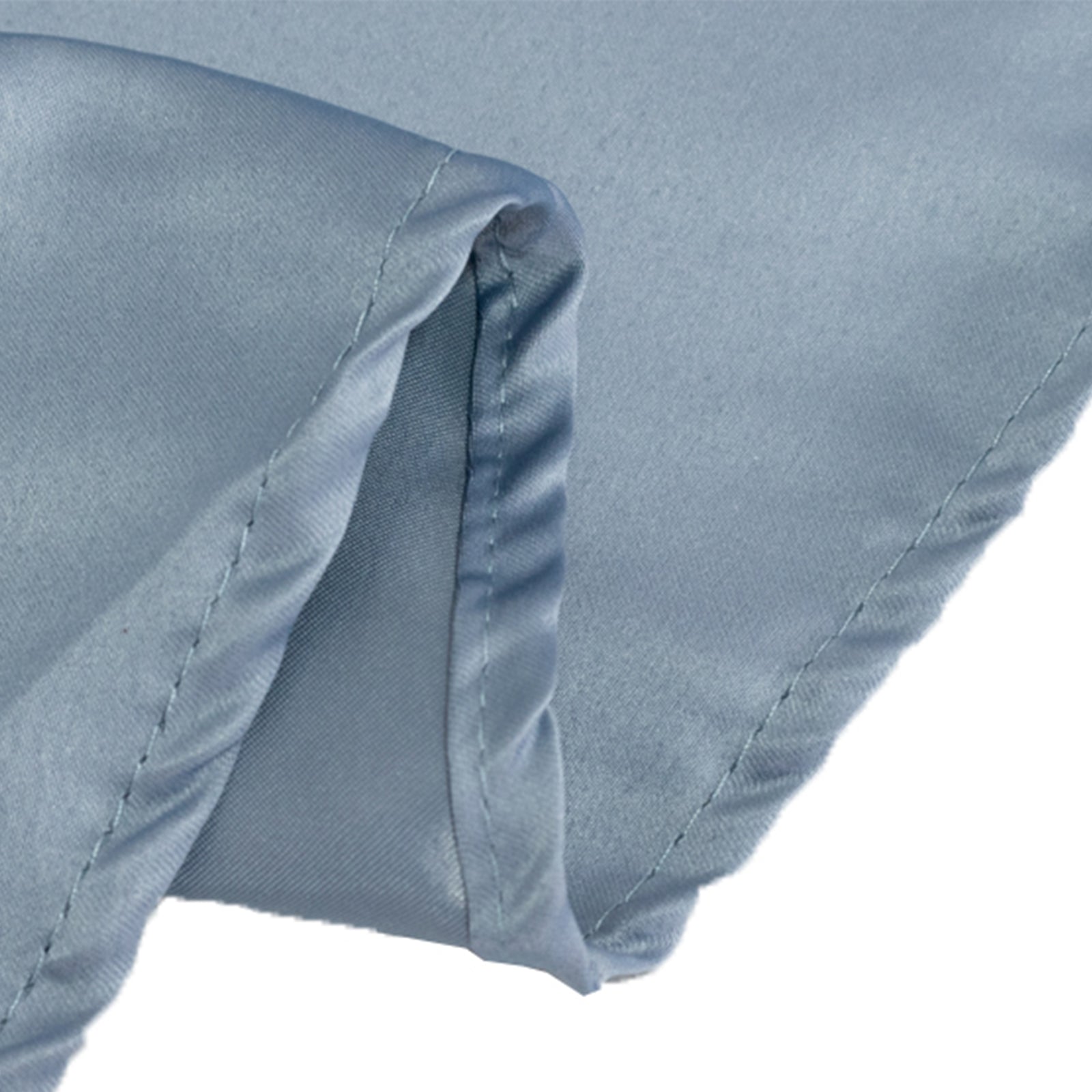 Hot! Dusty Blue Lamour Satin 120" Round Seamless Tablecloth with Soft Sheen