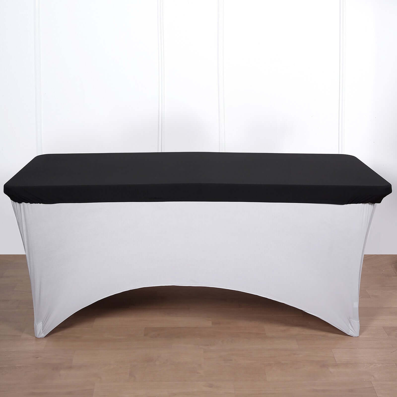 Durable Black Stretch Spandex 72x30 Rectangle Fitted Table Topper Cover