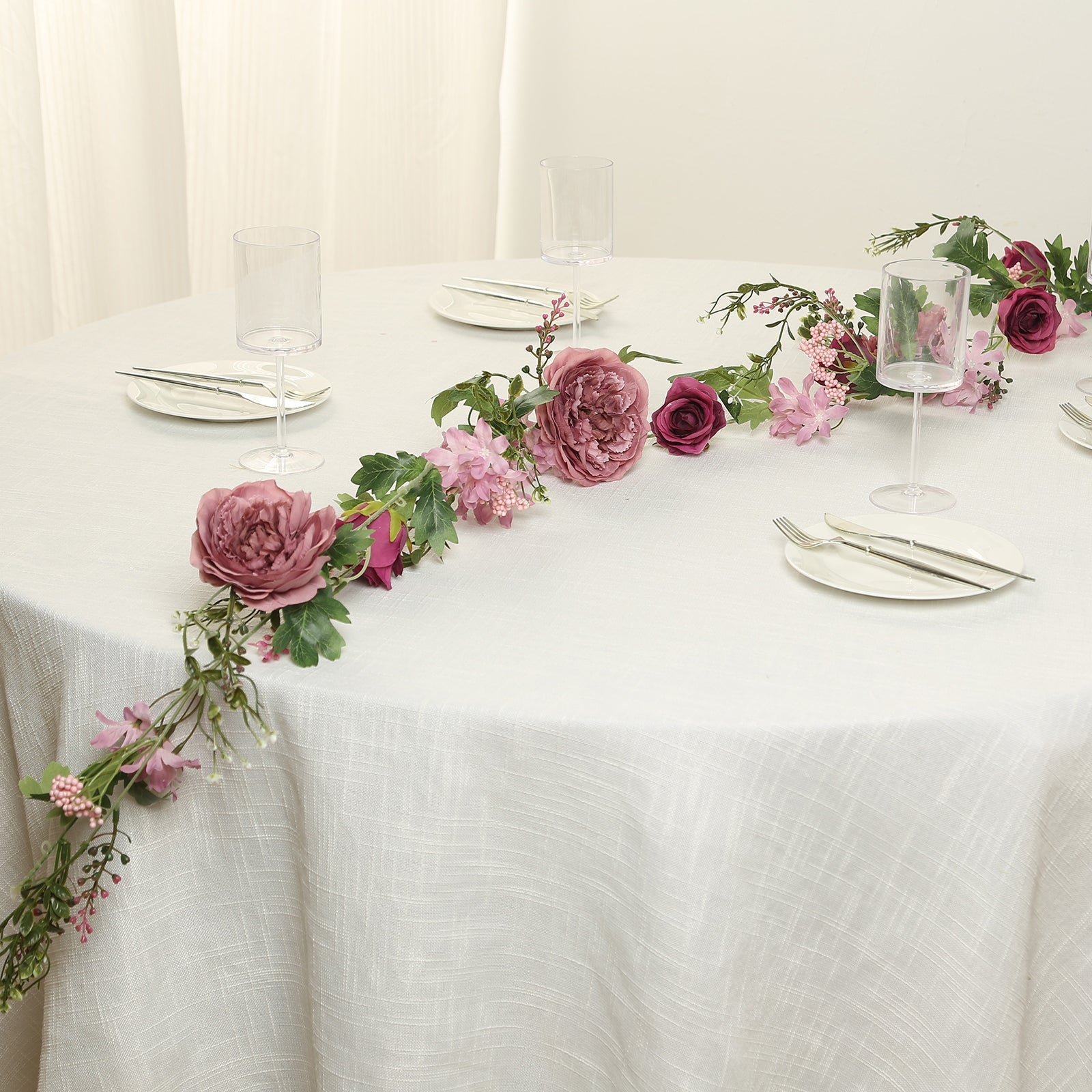 Hot! 6ft Dusty Rose Artificial Silk Peony & Rose Flower Garland