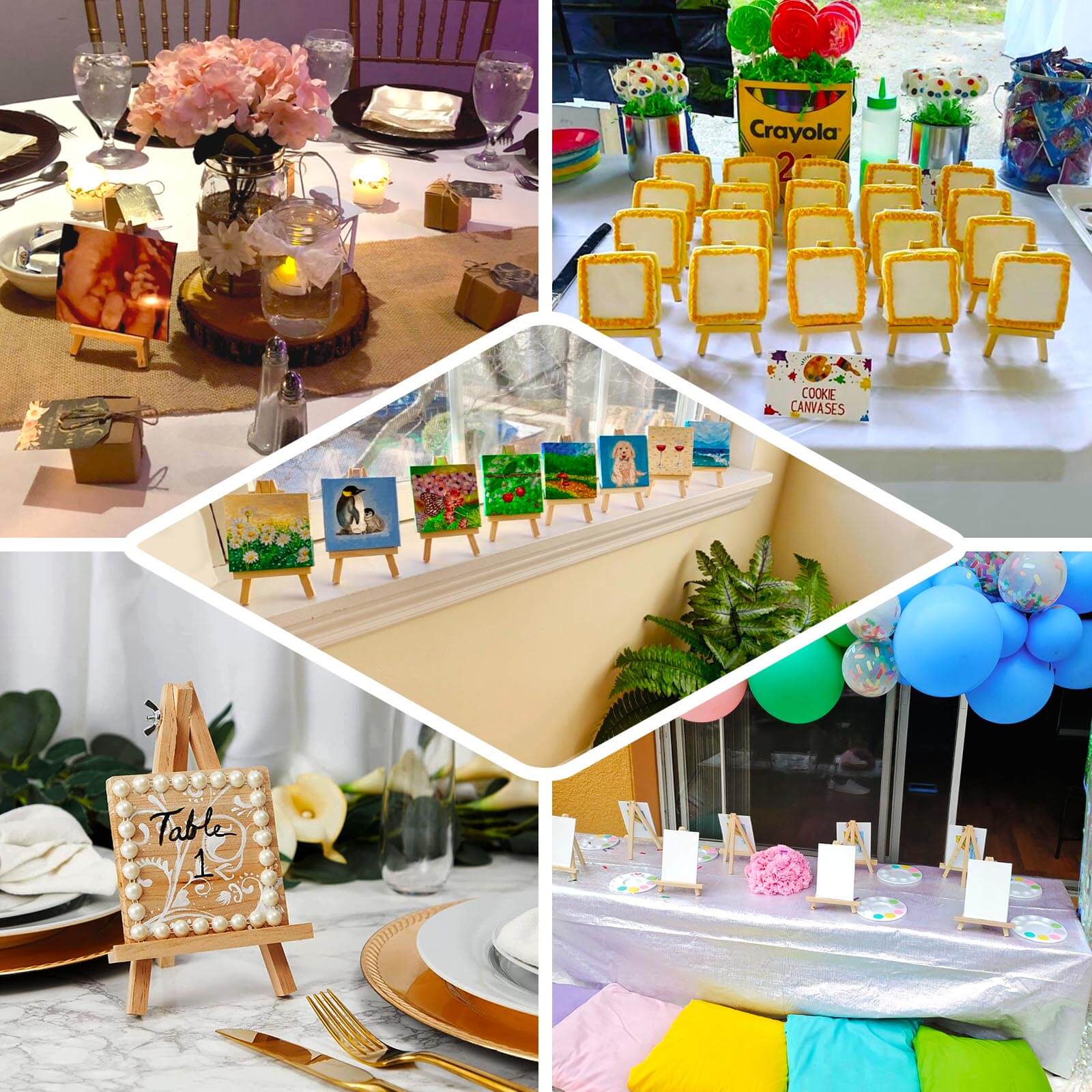 Hot Sale! 10-Pack Natural Wooden Foldable Place Card Holders