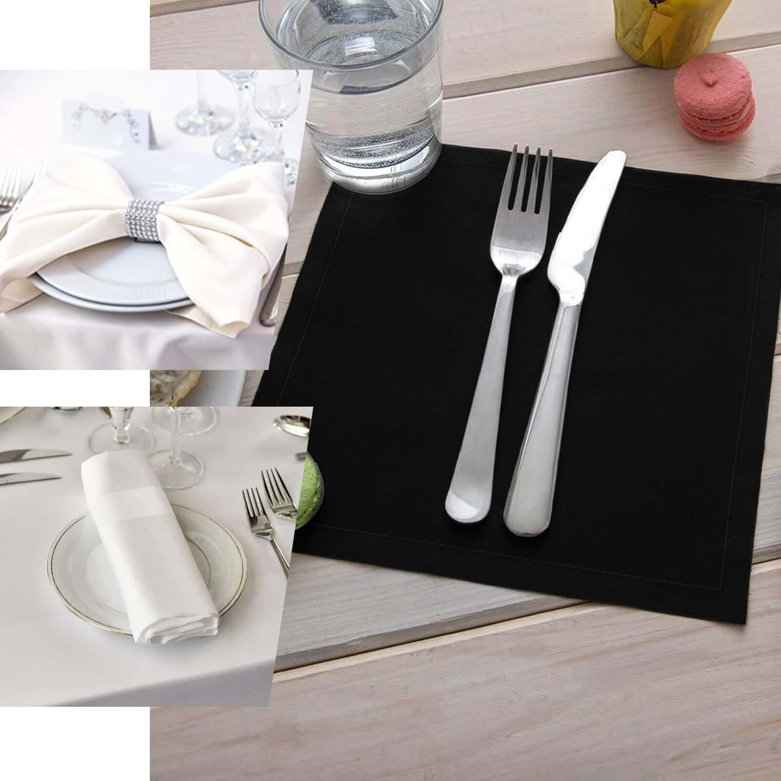 Exclusive 5-Pack 100% Cotton 20x20 White Napkins for Weddings & Events
