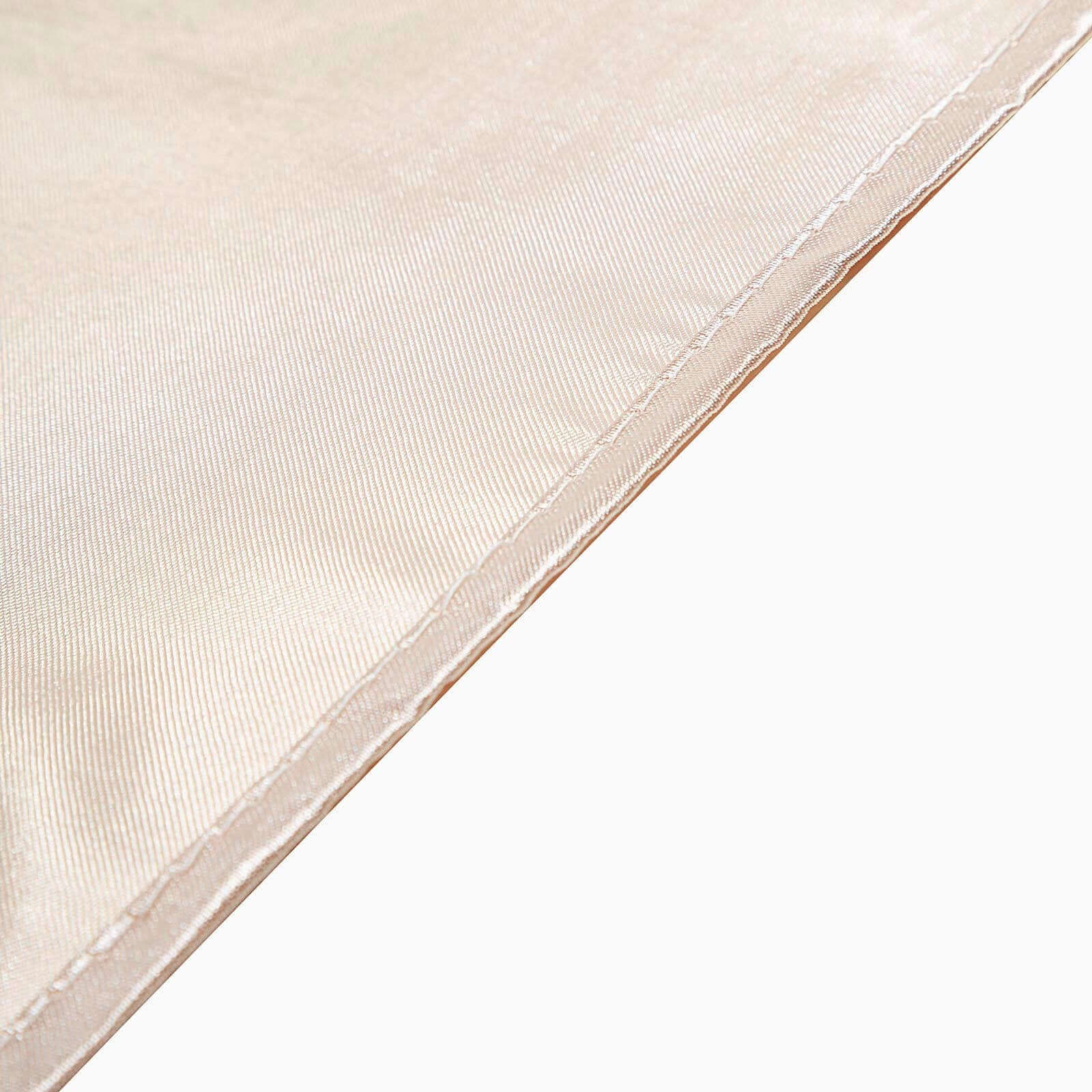 Beige Satin 60x126 Rectangular Tablecloth - Smooth & Lustrous, Ideal for Events