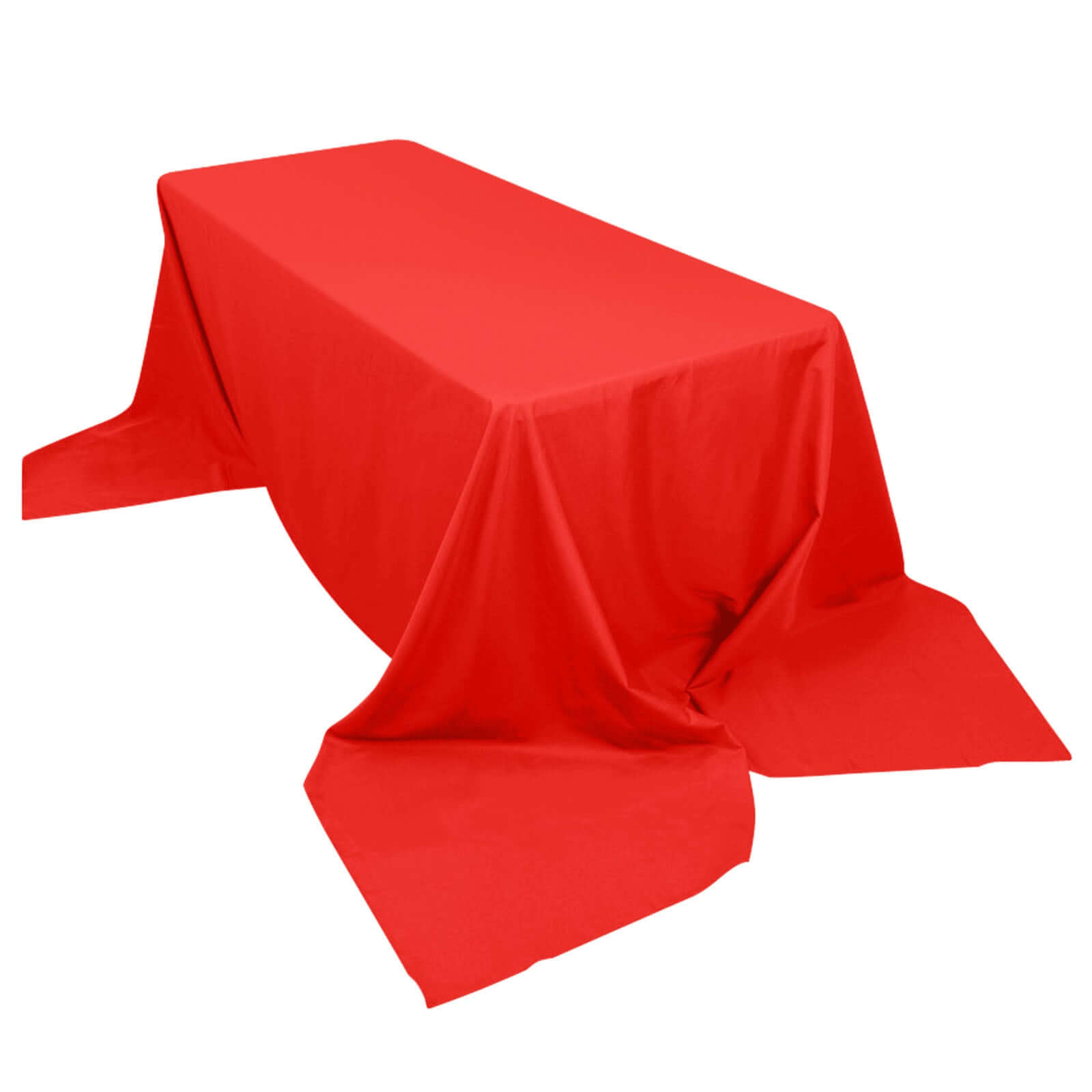Polyester 90x156 Rectangle Tablecloth Red - Seamless Wrinkle-Resistant Table Cover