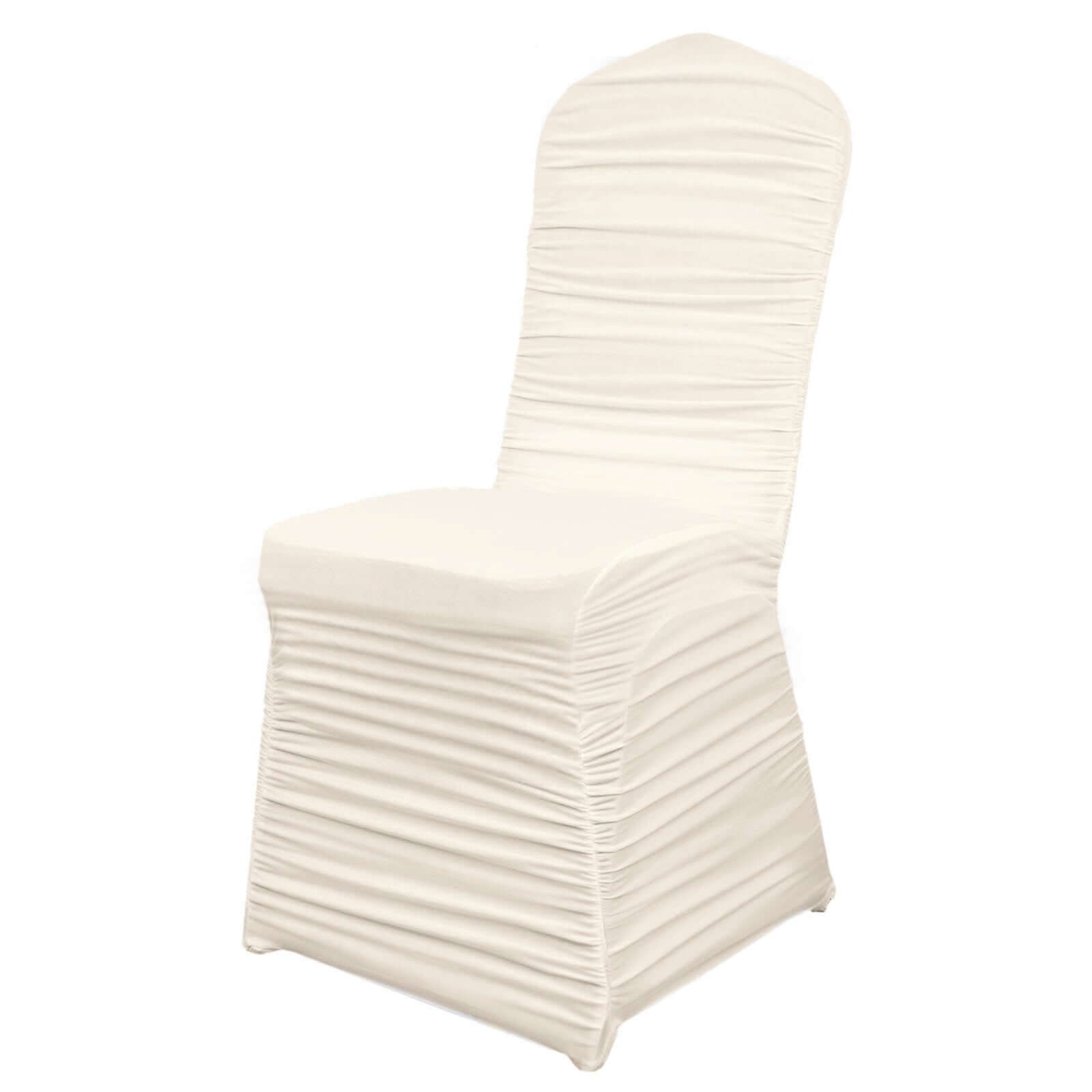 Premium Ivory Stretch Spandex Rouge Chair Cover for Banquet Chairs - Fitted Slip-On Style