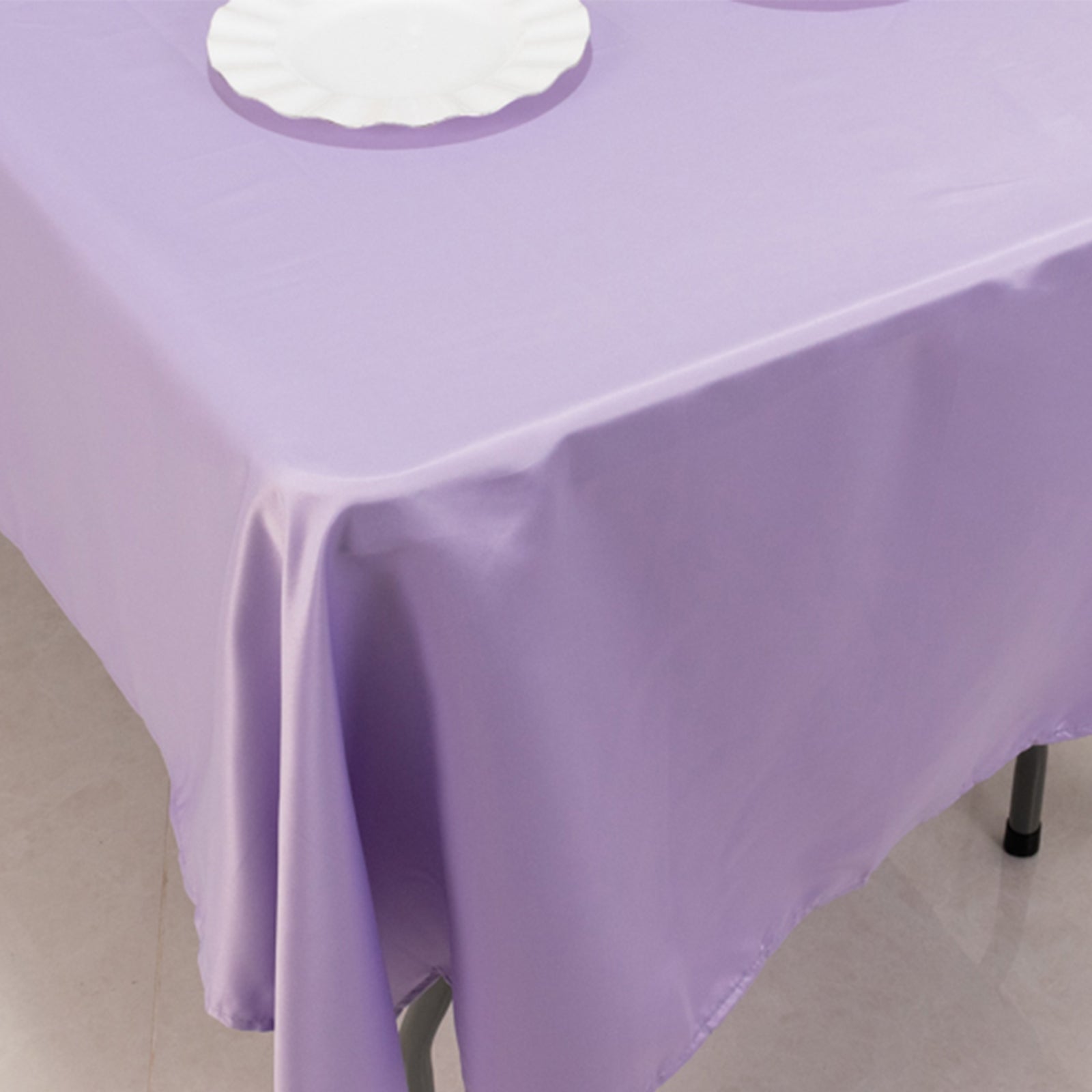 Lavender Lilac Lamour Satin Rectangle Tablecloth - 60x102, Durable & Soft