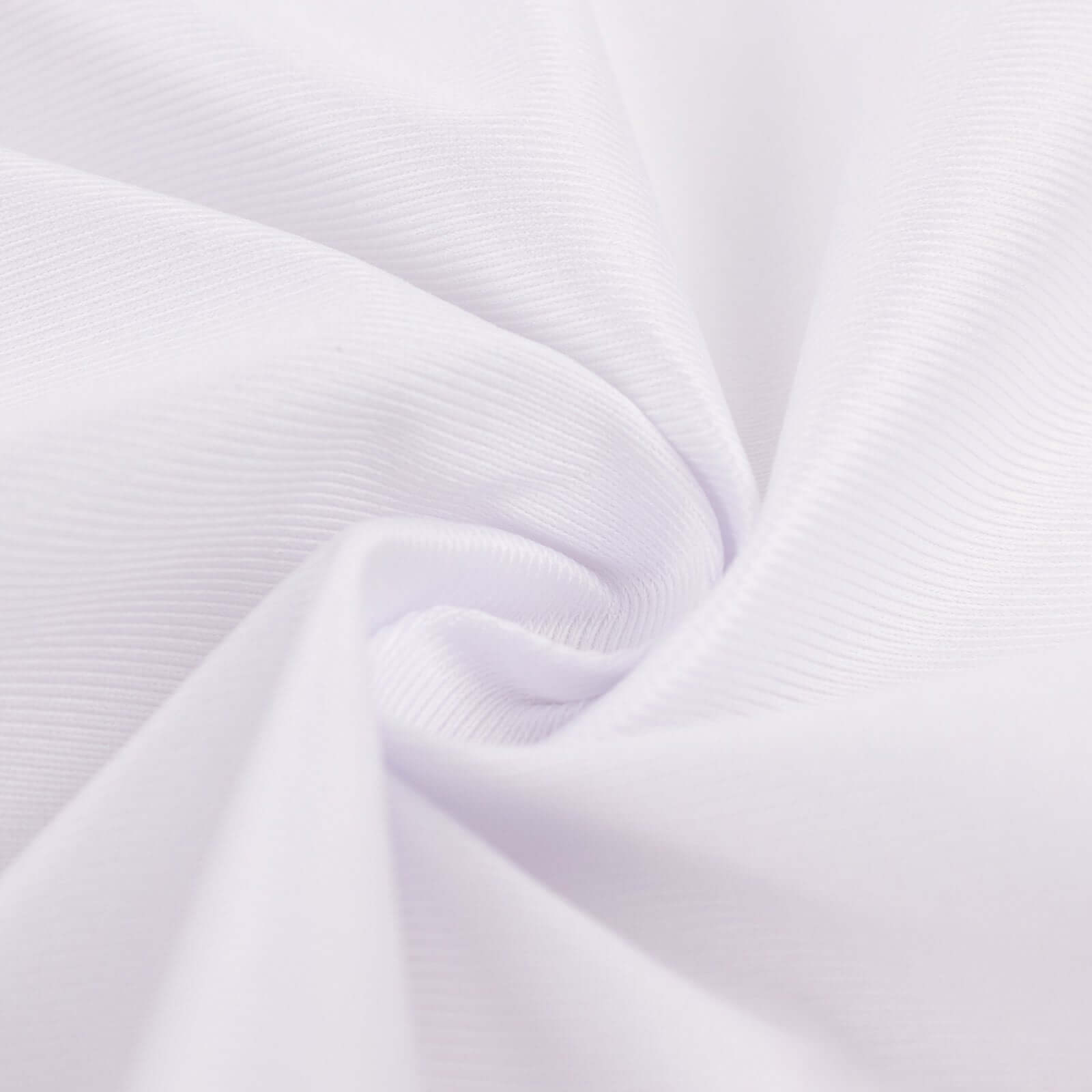 Premium Wrinkle-Free White Scuba Polyester Fabric Roll - 60 Inches by 10 Yards