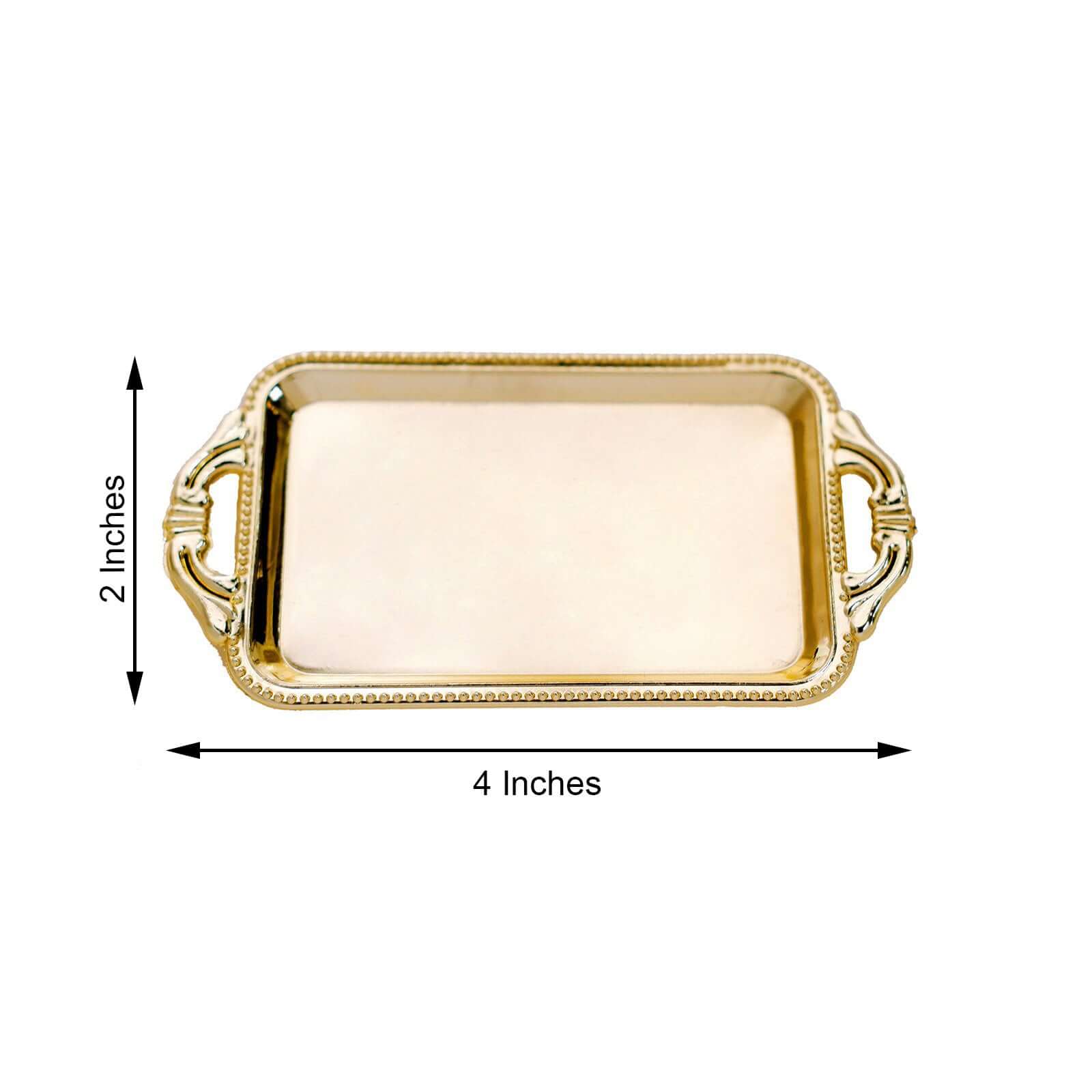 12-Piece Gold Rectangular Mini Display Trays for Candy and Party Favors