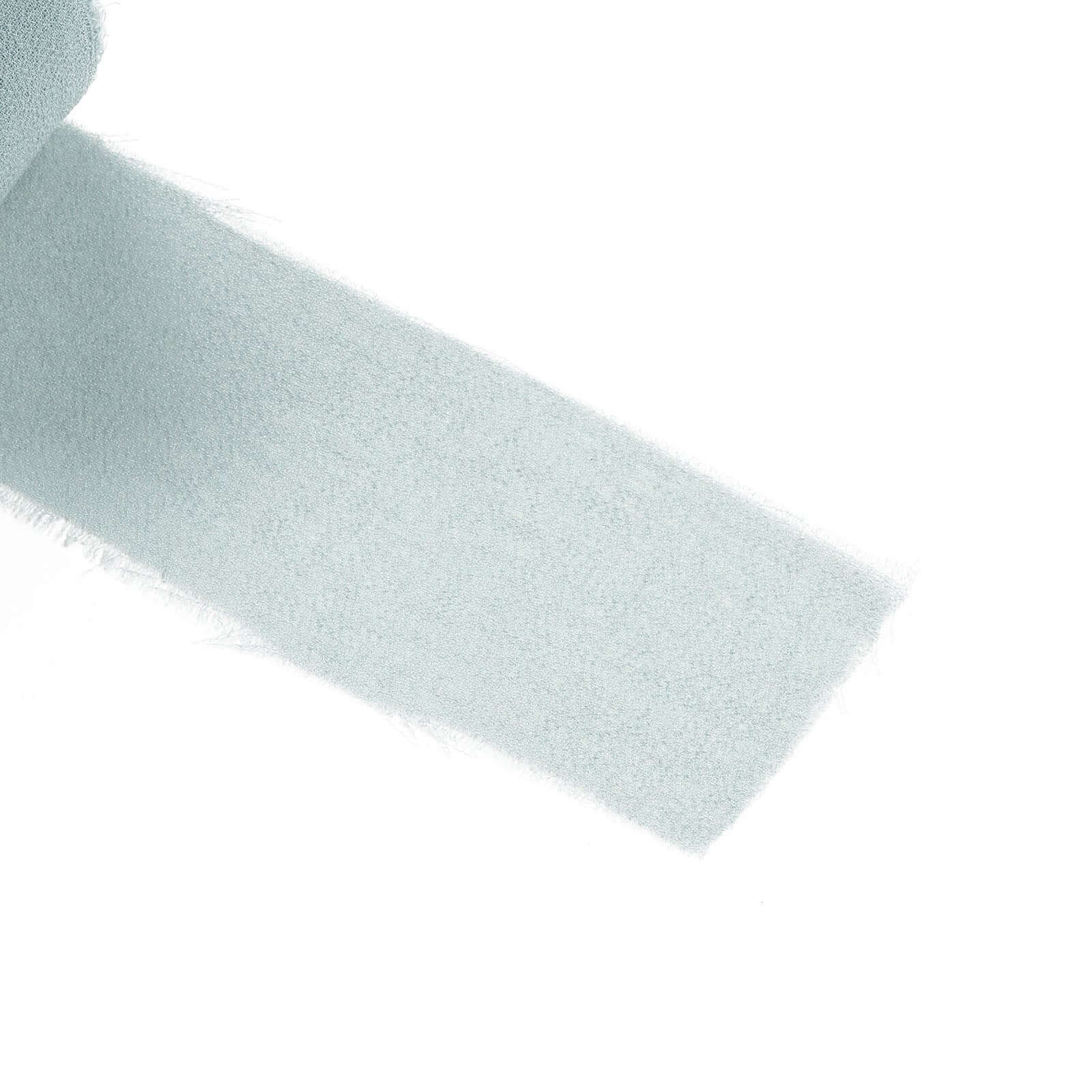 2-Pack 6-Yard Ice Blue Silk-Like Chiffon Linen Ribbon Rolls for Wedding, Gifts & Crafts