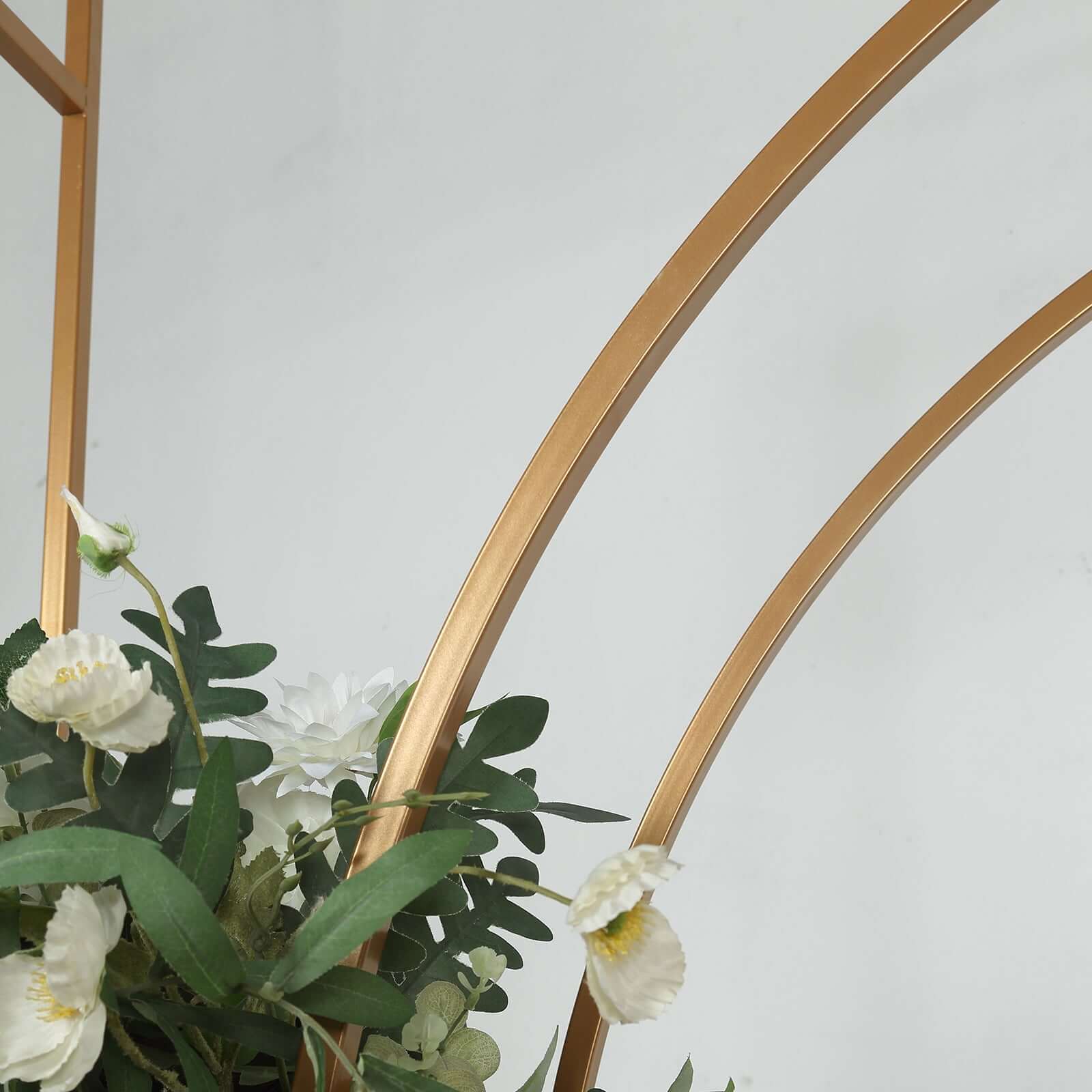 8ft Heavy Duty Gold Metal Wedding Arch in Arc de Triomphe Style - Perfect for Events
