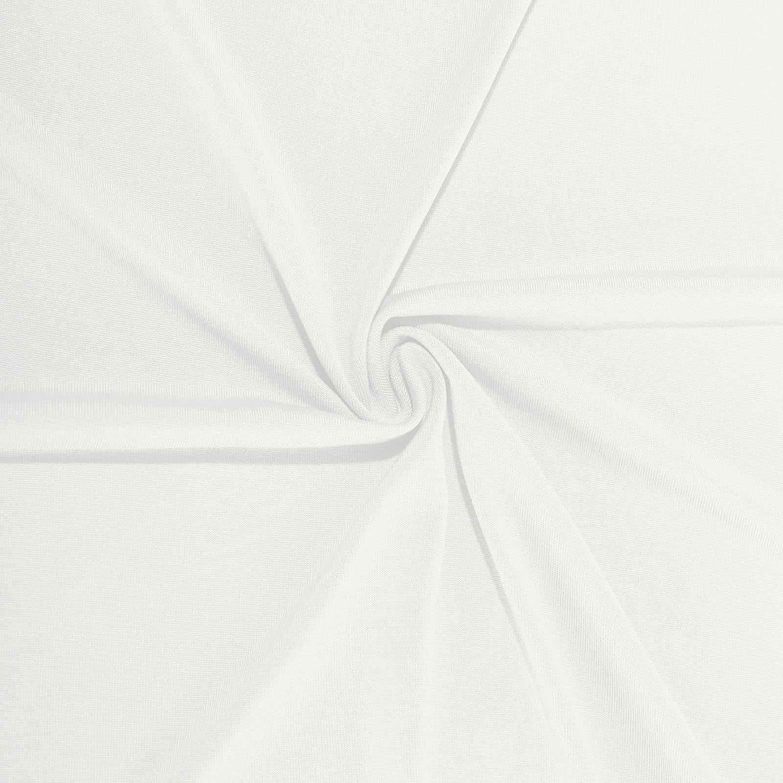 Hot Deal! Ivory 4-Way Stretch Spandex Event Drapes, Wrinkle-Free Backdrop Panels with Rod Pockets (5ft x 16ft)