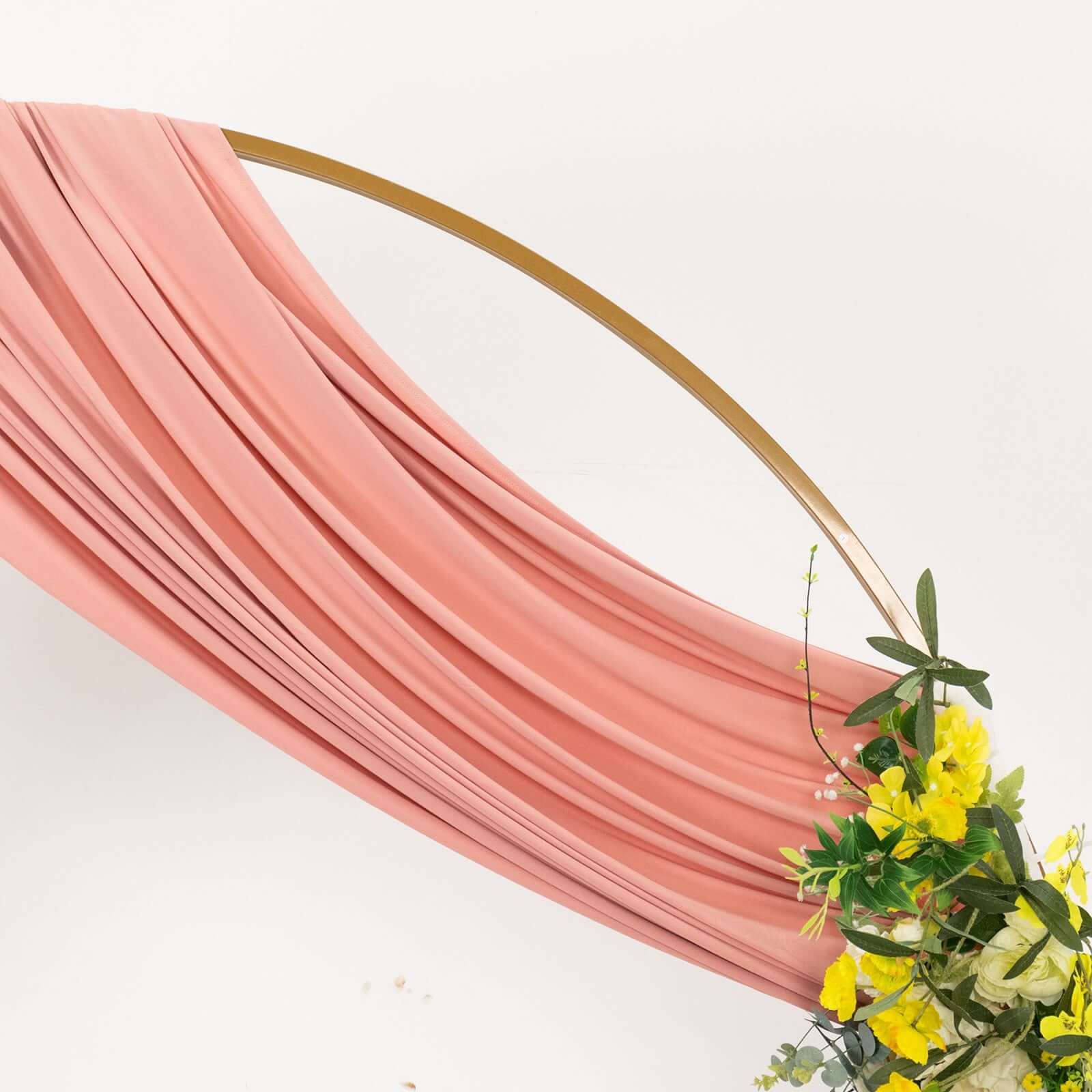 Hot Deal! Dusty Rose 5ftx18ft Wrinkle-Free 4-Way Stretch Spandex Event Backdrop Curtain with Rod Pockets