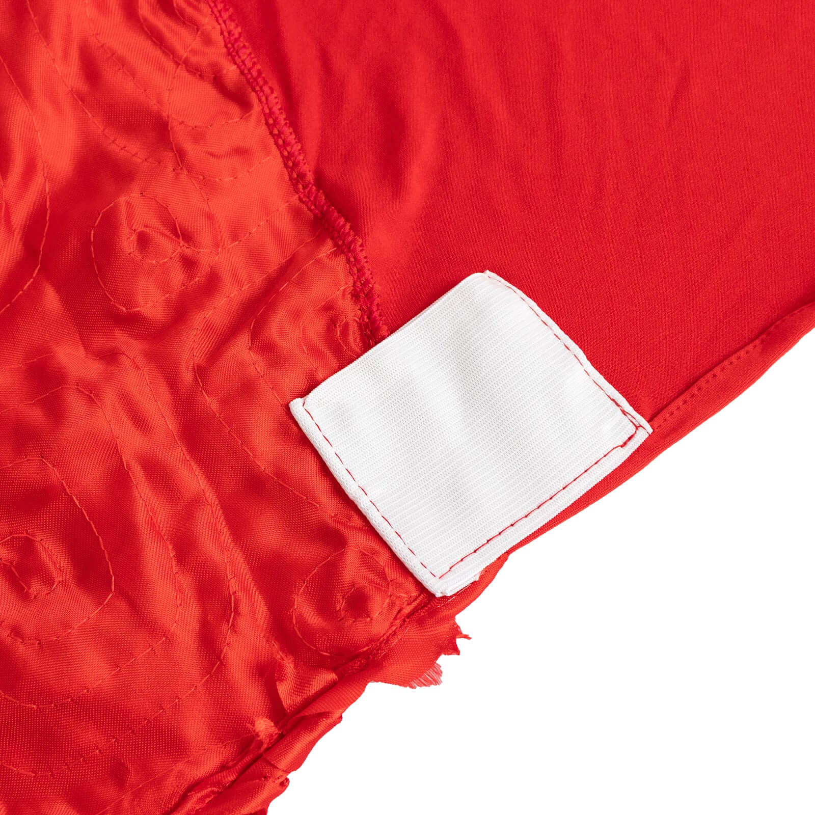 Red Satin Rosette Stretch Slip-On Cover for Banquet Chairs - Great Value!