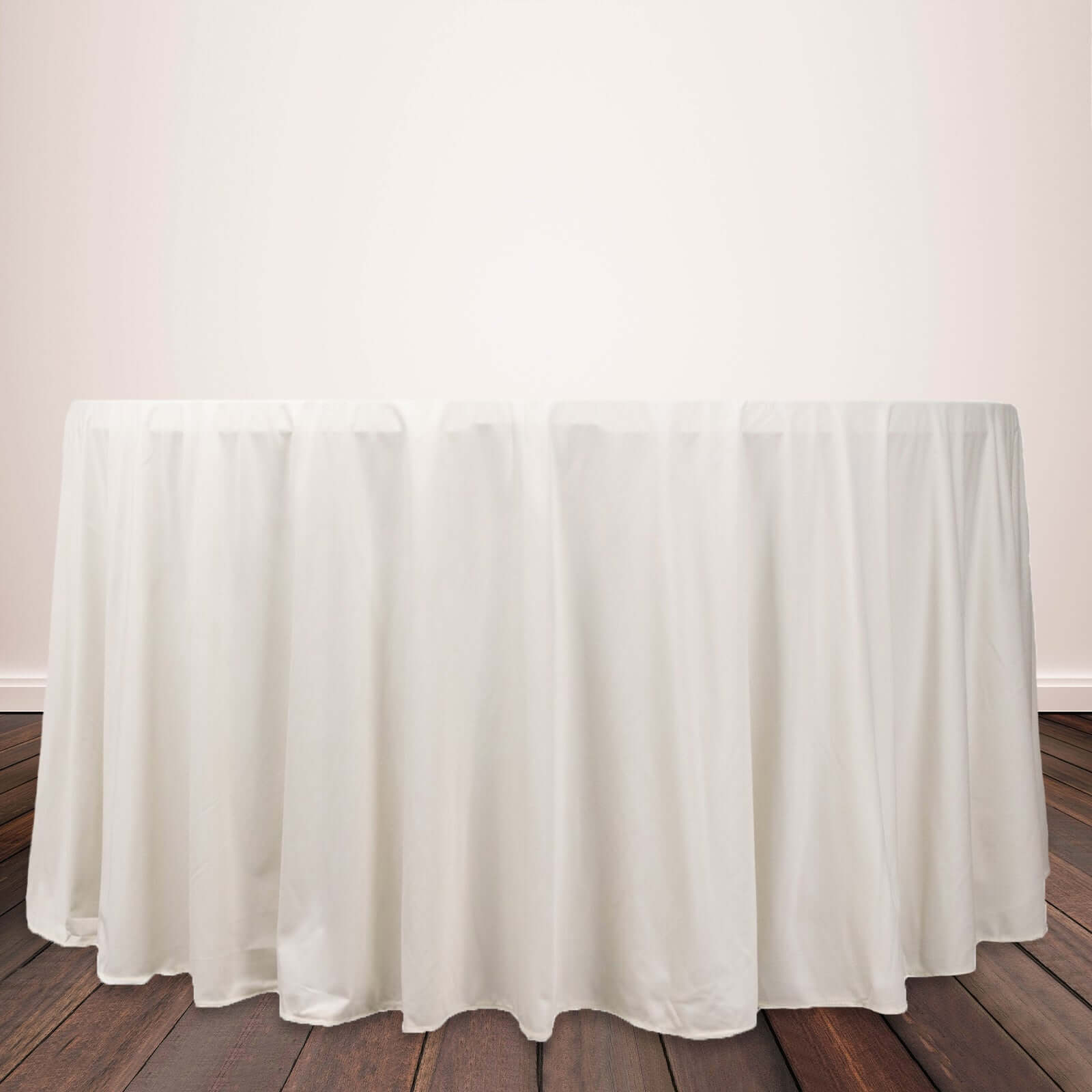 Ivory 120-Inch Premium Scuba Round Tablecloth - Stain & Wrinkle Resistant