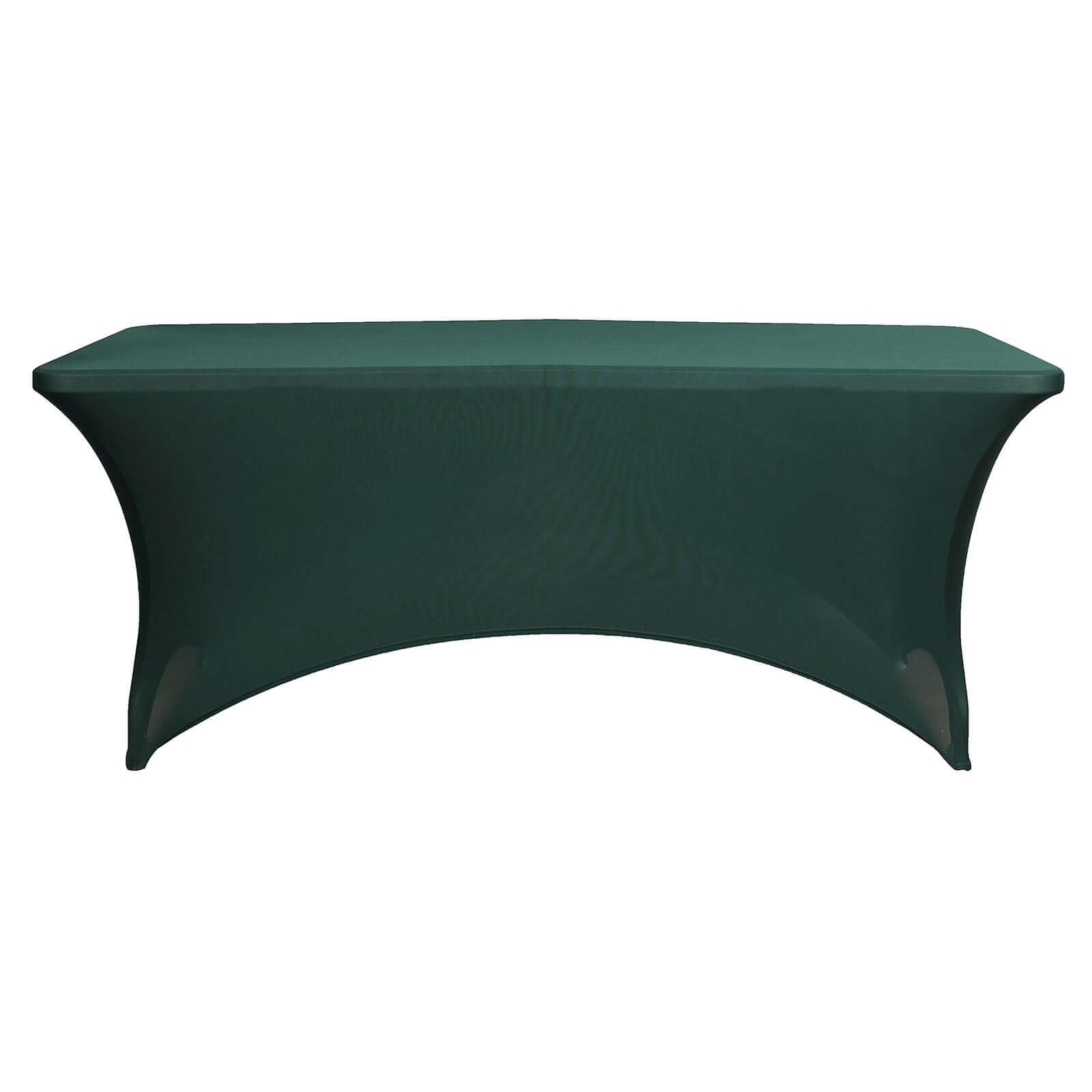 Durable 6ft Stretch Spandex Rectangle Tablecloth in Hunter Emerald Green