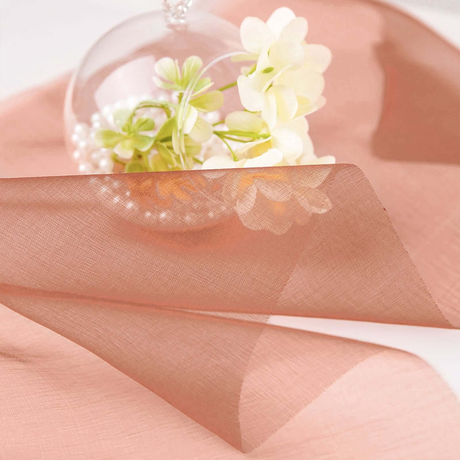 12-Foot Wide, 10-Yard Long Terracotta (Rust) Sheer Chiffon Fabric for DIY Drapery