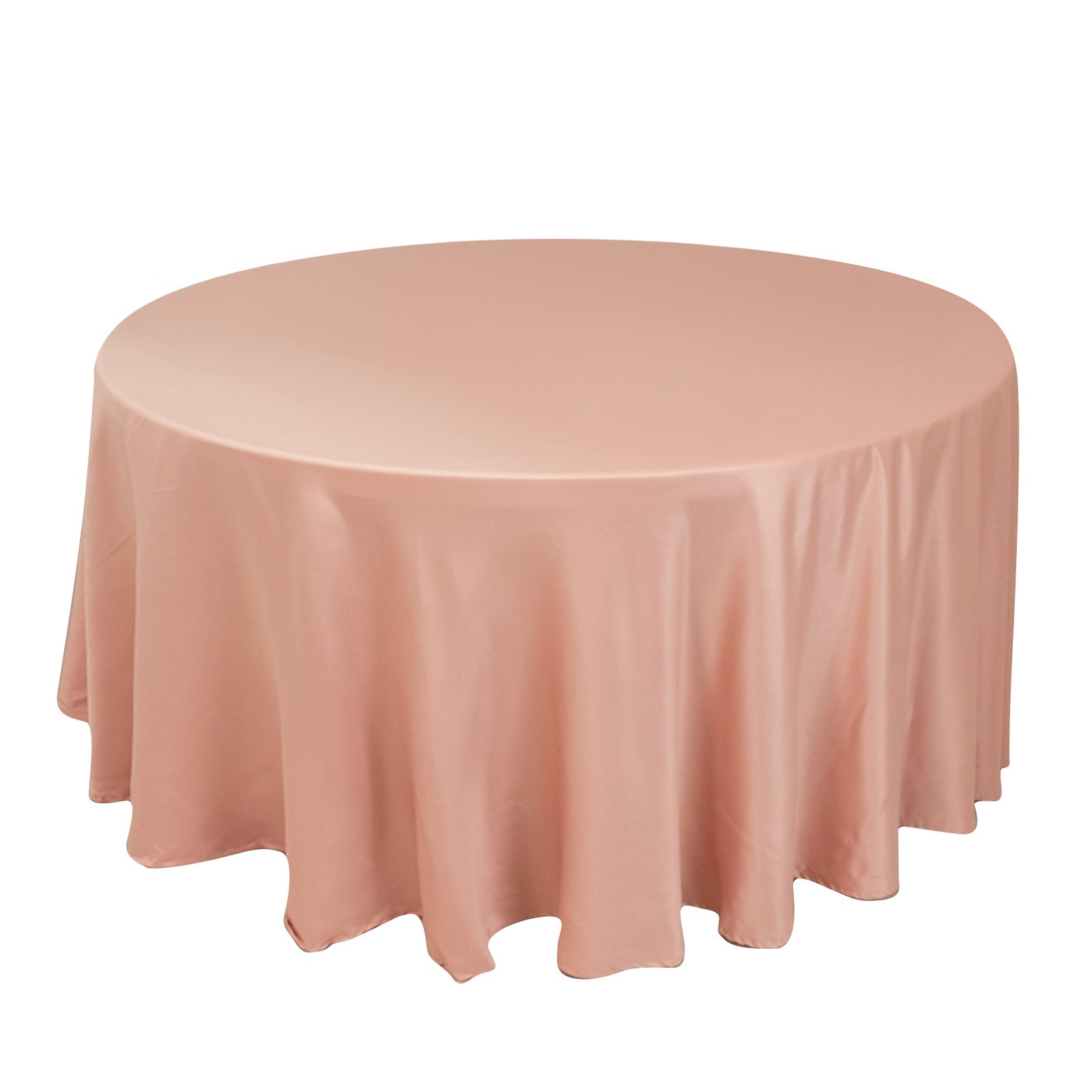 Hot Deal! Dusty Rose Lamour Satin Round Tablecloth - 120 Inch Seamless Cover with Soft Sheen