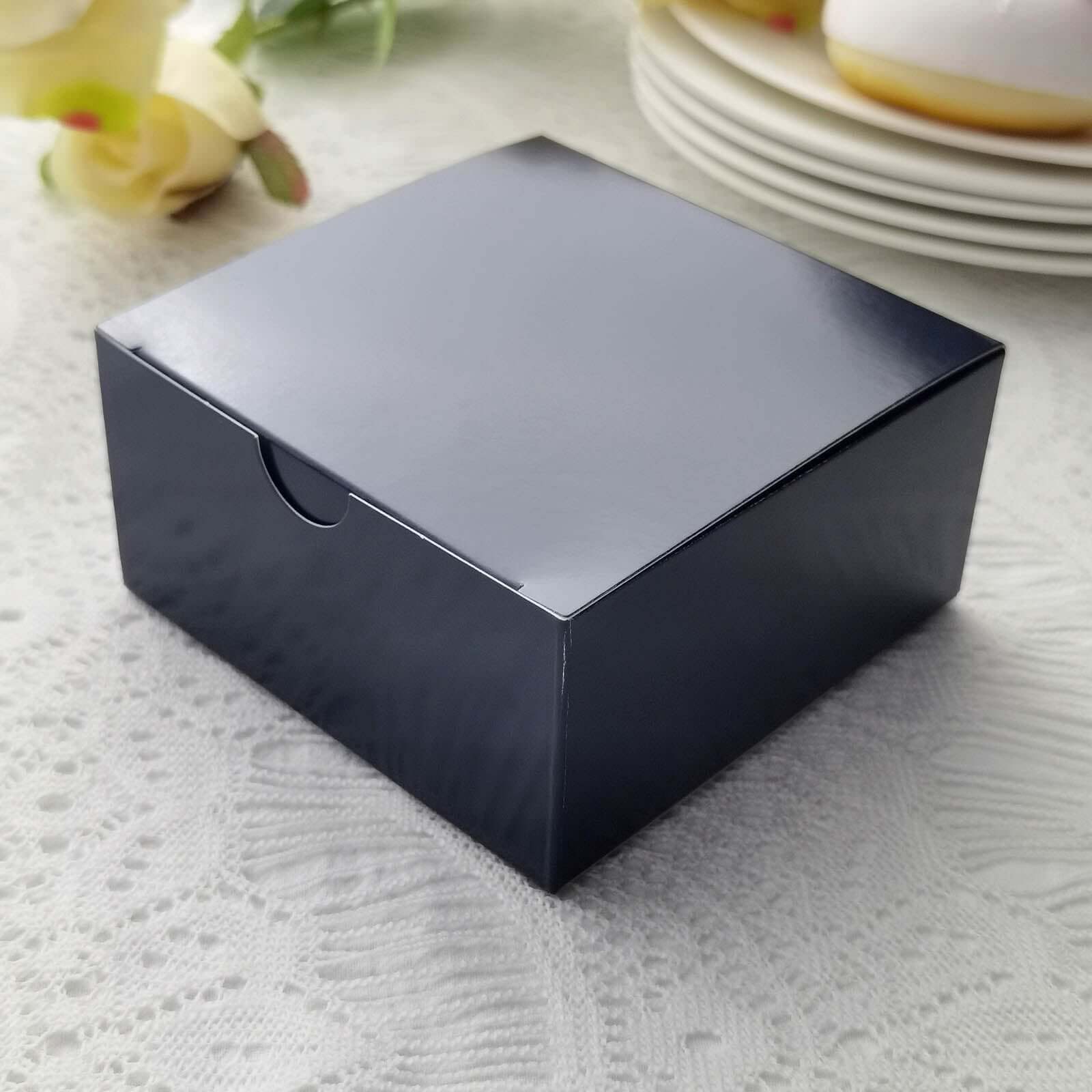 100-Pack Navy Blue Cardstock 4x4x2 Party Favor Gift Boxes for DIY - Great Value!