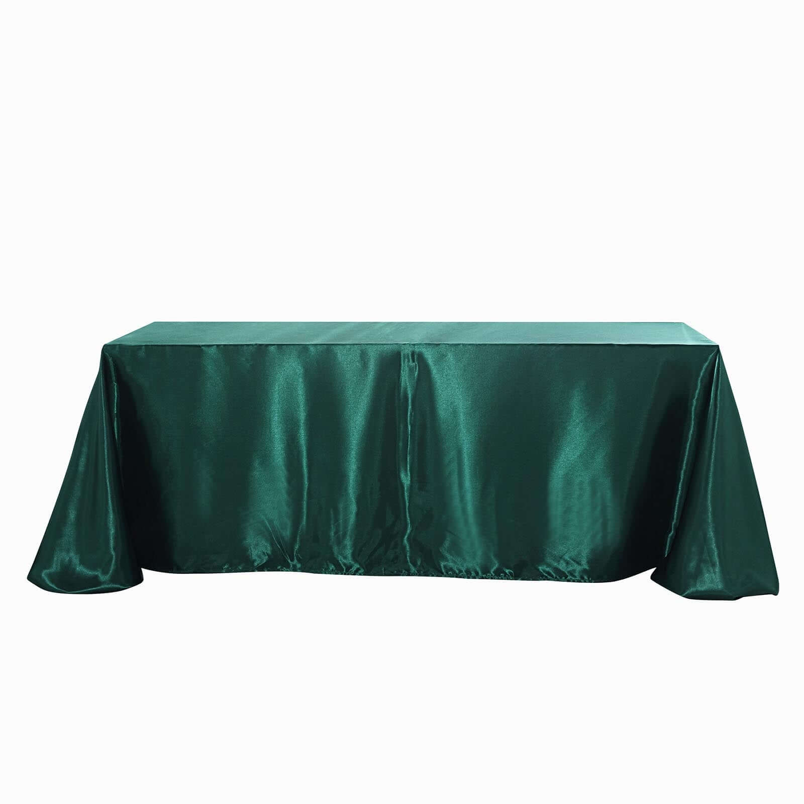 Hot Sale! Seamless Satin Rectangular Tablecloth in Hunter Emerald Green, 90x156 Inches