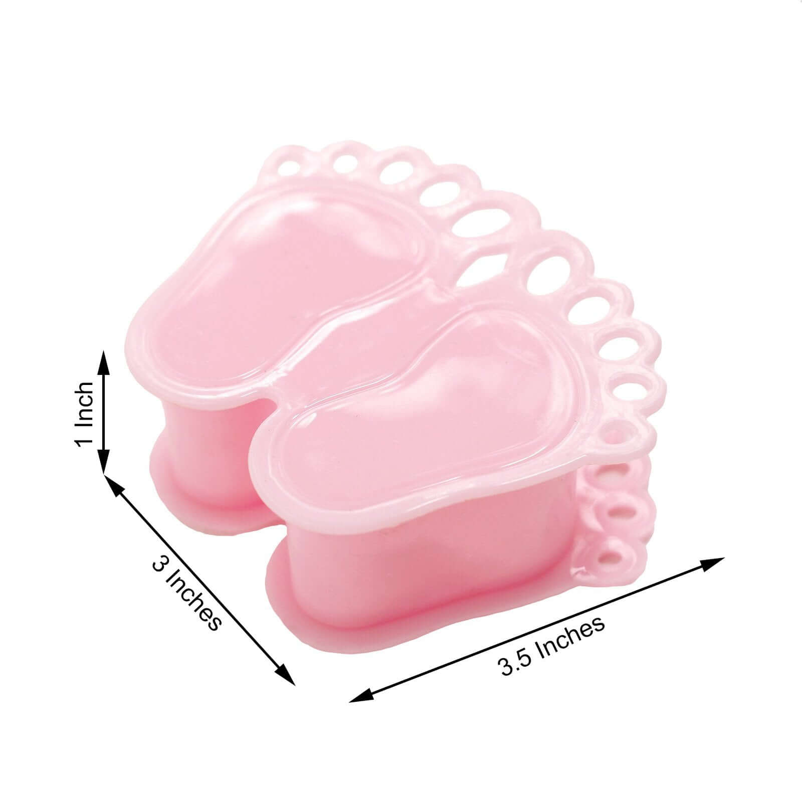 12-Pack Clear/Pink Fillable Baby Feet Style Mini Candy Containers - Ideal for Baby Shower Favors