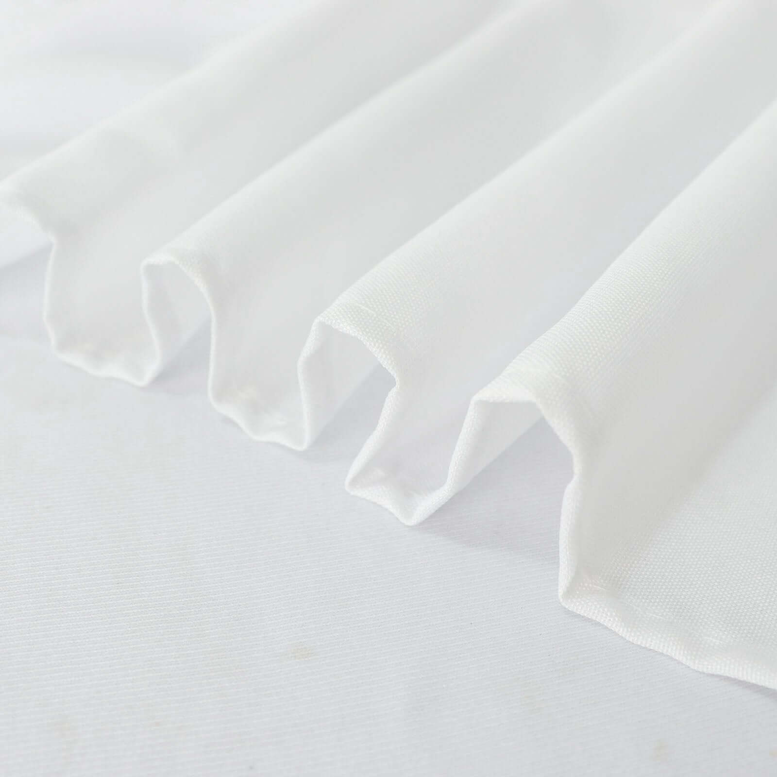 Wrinkle-Resistant White Polyester 60x126 Rectangle Tablecloth for Weddings & Parties