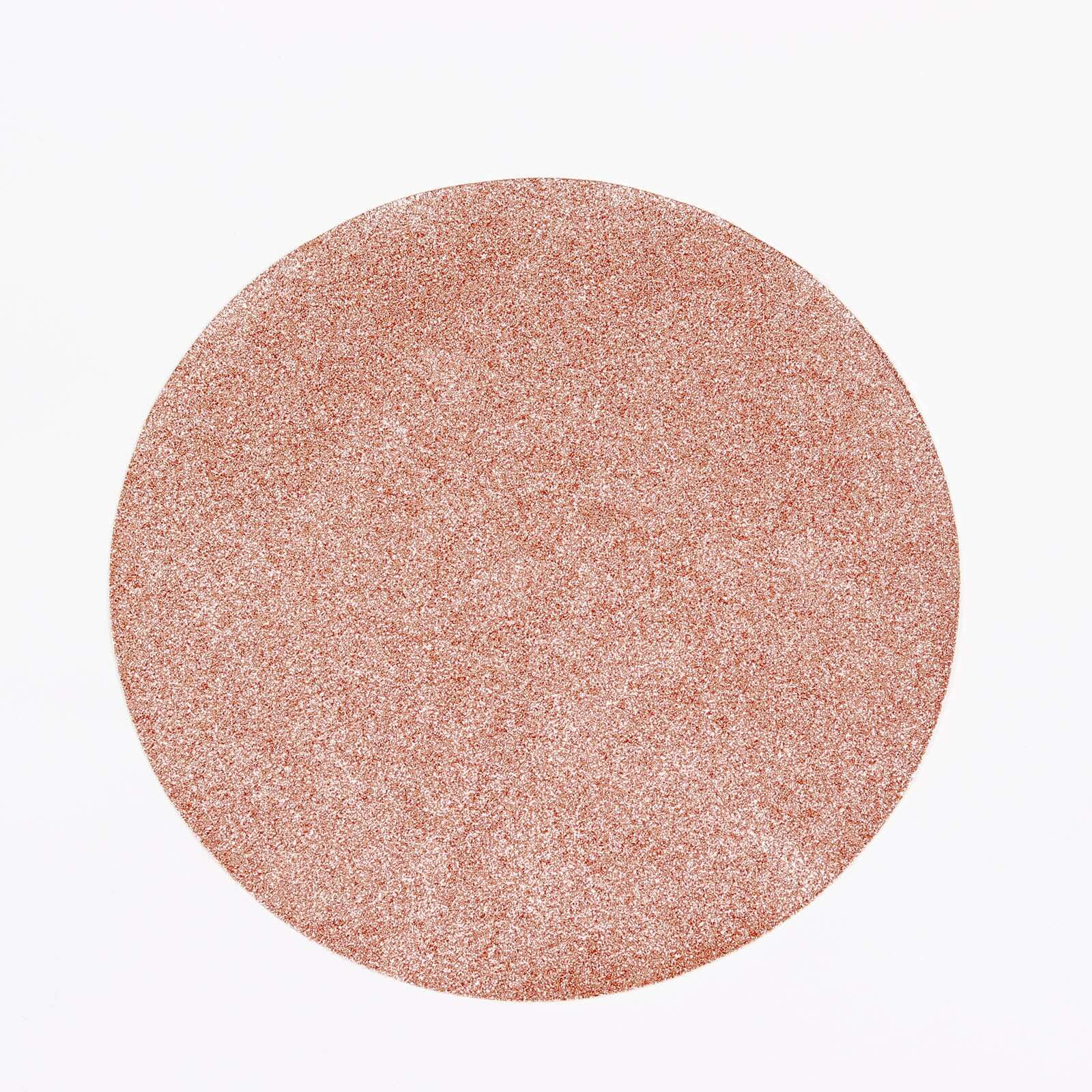 Hot Deal! 6-Pack Rose Gold Glitter Round Non-Slip Placemats, 13" Diameter