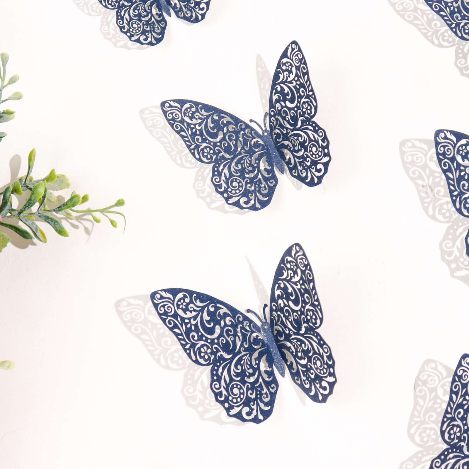 Hot Sale! 12-Pack Navy Blue 3D Butterfly Wall Decals - DIY Removable Stickers for Eye-Catching Decor