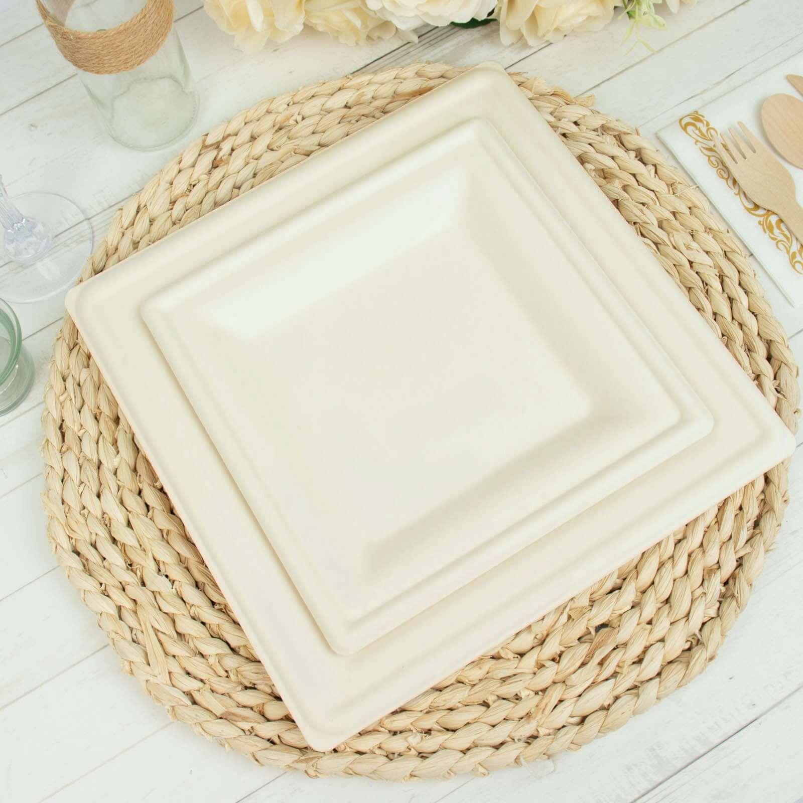 50-Pack White Bagasse 8