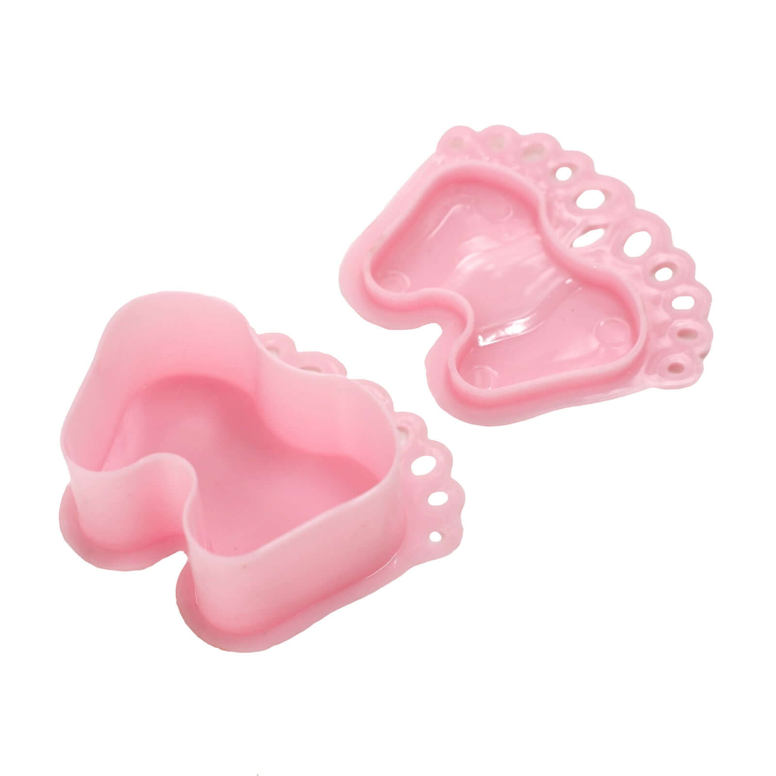 12-Pack Clear/Pink Fillable Baby Feet Style Mini Candy Containers - Ideal for Baby Shower Favors
