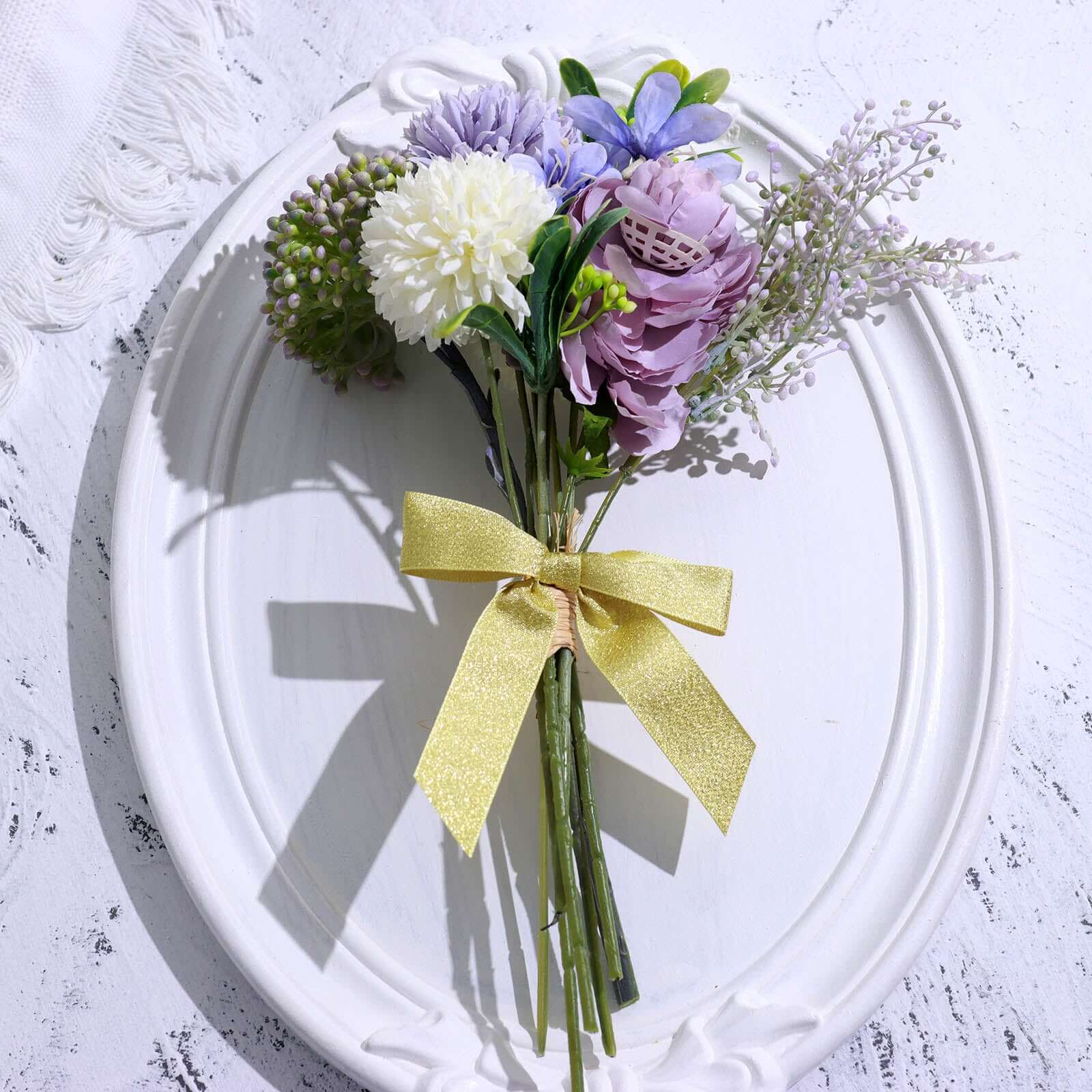 Hot Sale! 50 Pieces of 4-Inch Gold Glitter Nylon Ribbon Bows with Twist Ties for Gift Decor