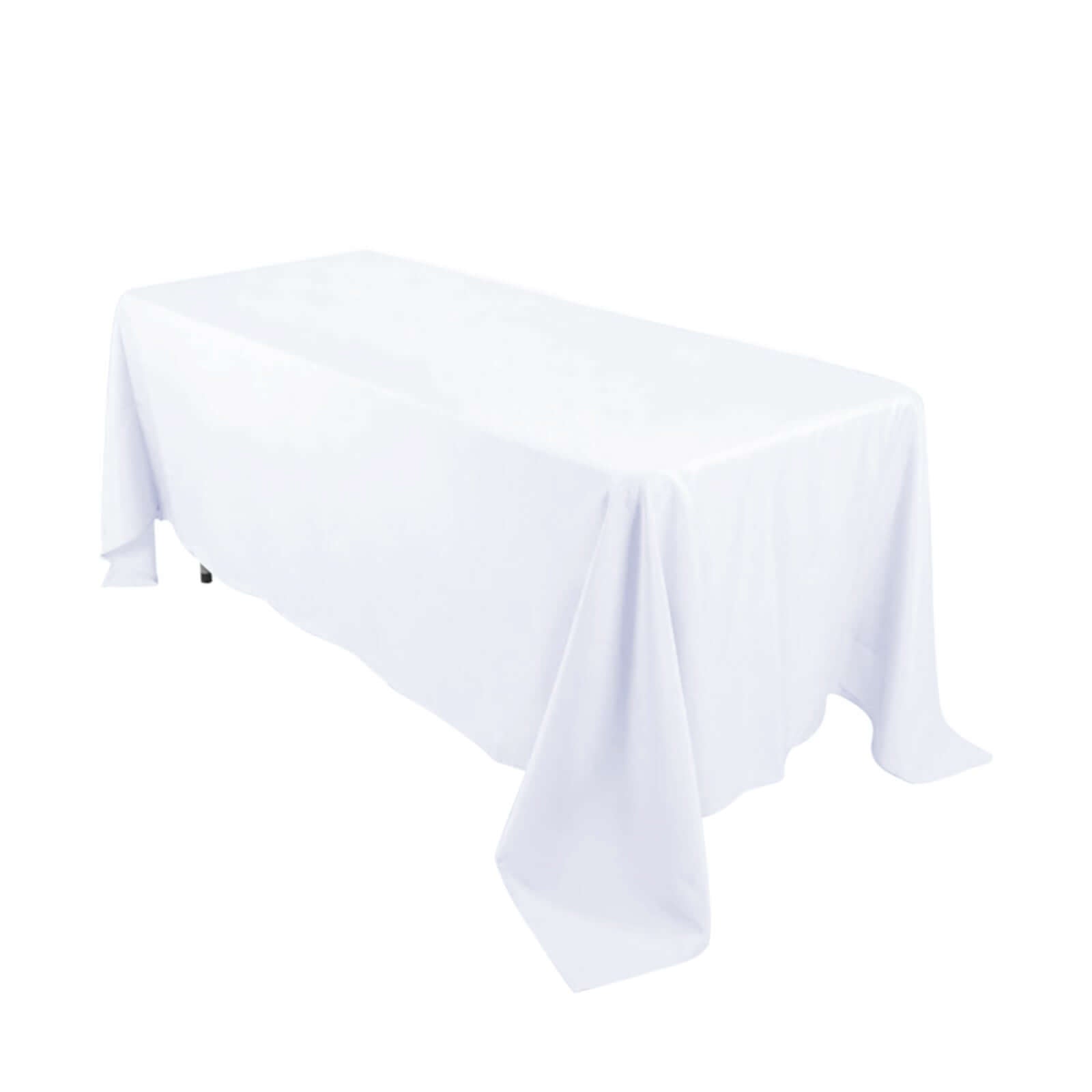 Exclusive 220GSM Stain-Resistant White Polyester 72x120 Rectangle Tablecloth for Weddings & Events