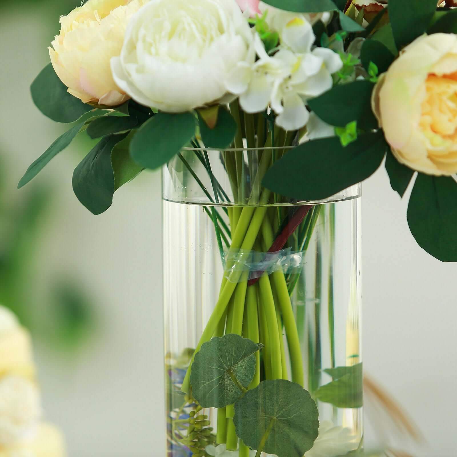 Amazing 6-Pack Clear Glass Cylinder Flower Vases - Ideal Stylish Centerpieces for Weddings