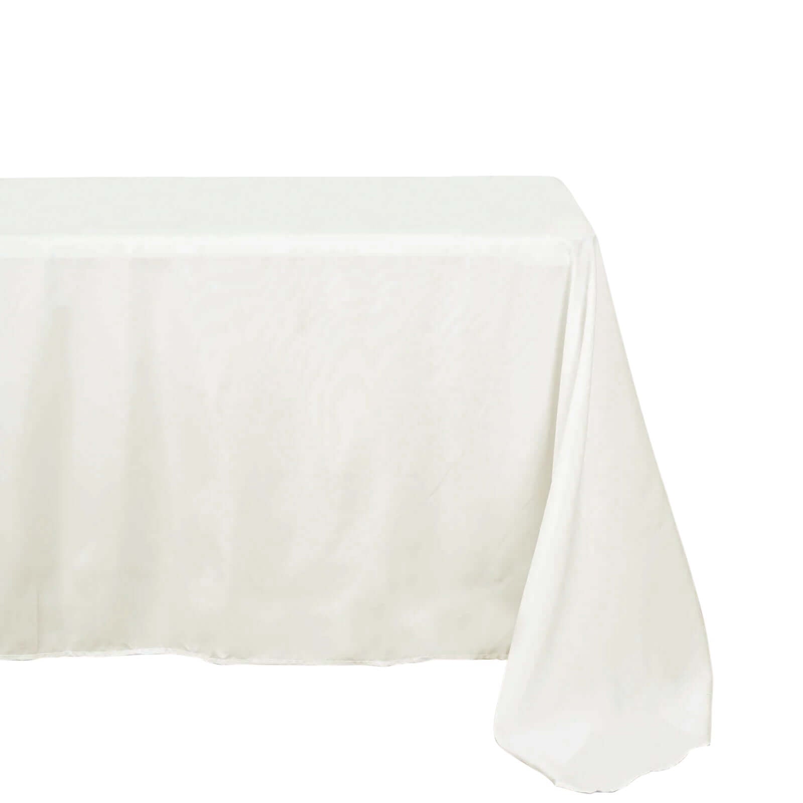 Wrinkle-Resistant & Easy-Care Ivory Polyester Rectangle Tablecloth (54x96) - Ideal for Events