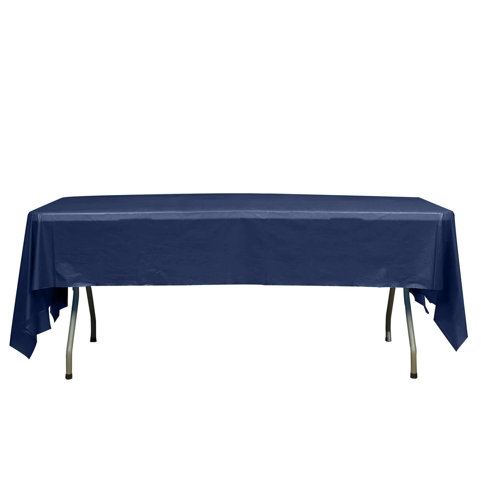 Navy Blue 5-Pack Disposable Plastic Rectangle Table Covers 54x108 - Ideal for Gatherings