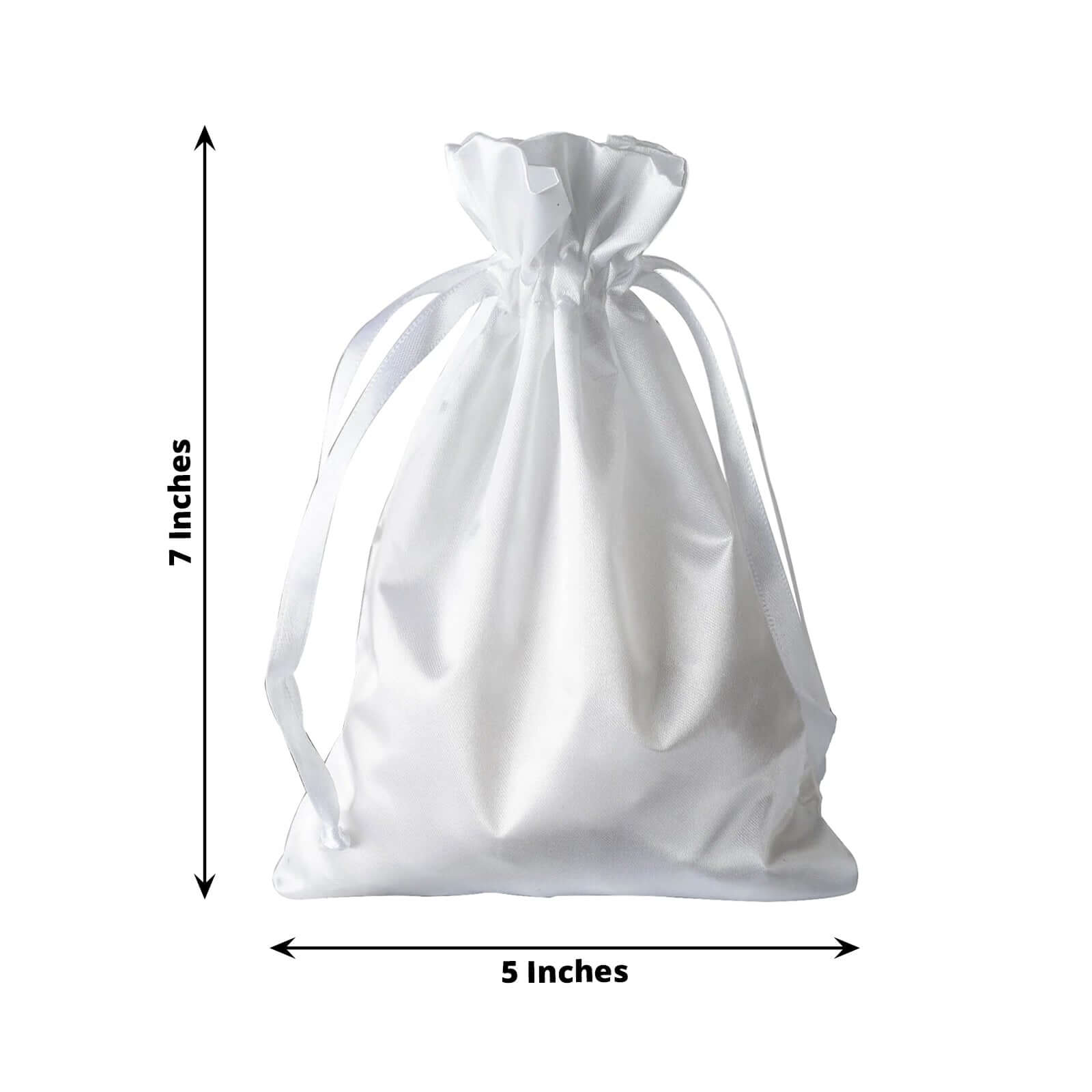 Special Offer! 12-Piece Set of 5x7 White Satin Drawstring Bags for Wedding and Party Favors