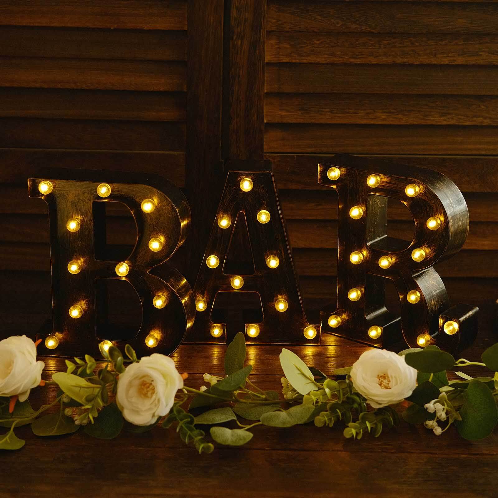 Hot! Industrial Style Antique Black LED Marquee Letter A for Weddings & Displays