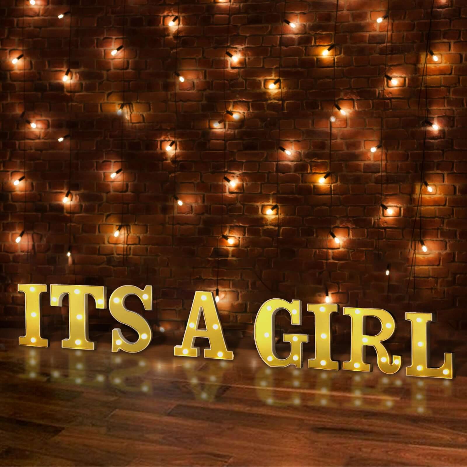 Chic 3D Gold Marquee Letter I with 3 Warm White LED Lights for Event Decor 6'
