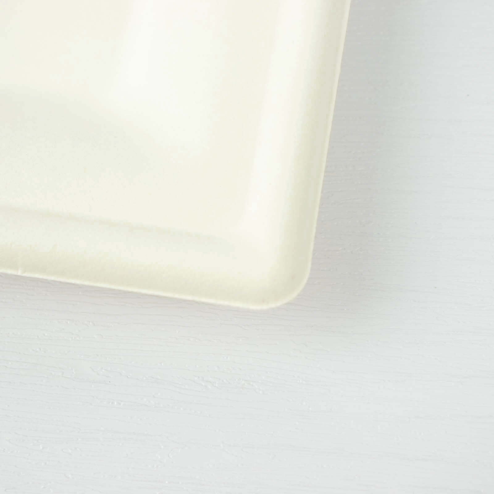 50-Pack White Bagasse 8" Square Wide Rim Dessert/Salad Plates - Eco-Friendly for Parties