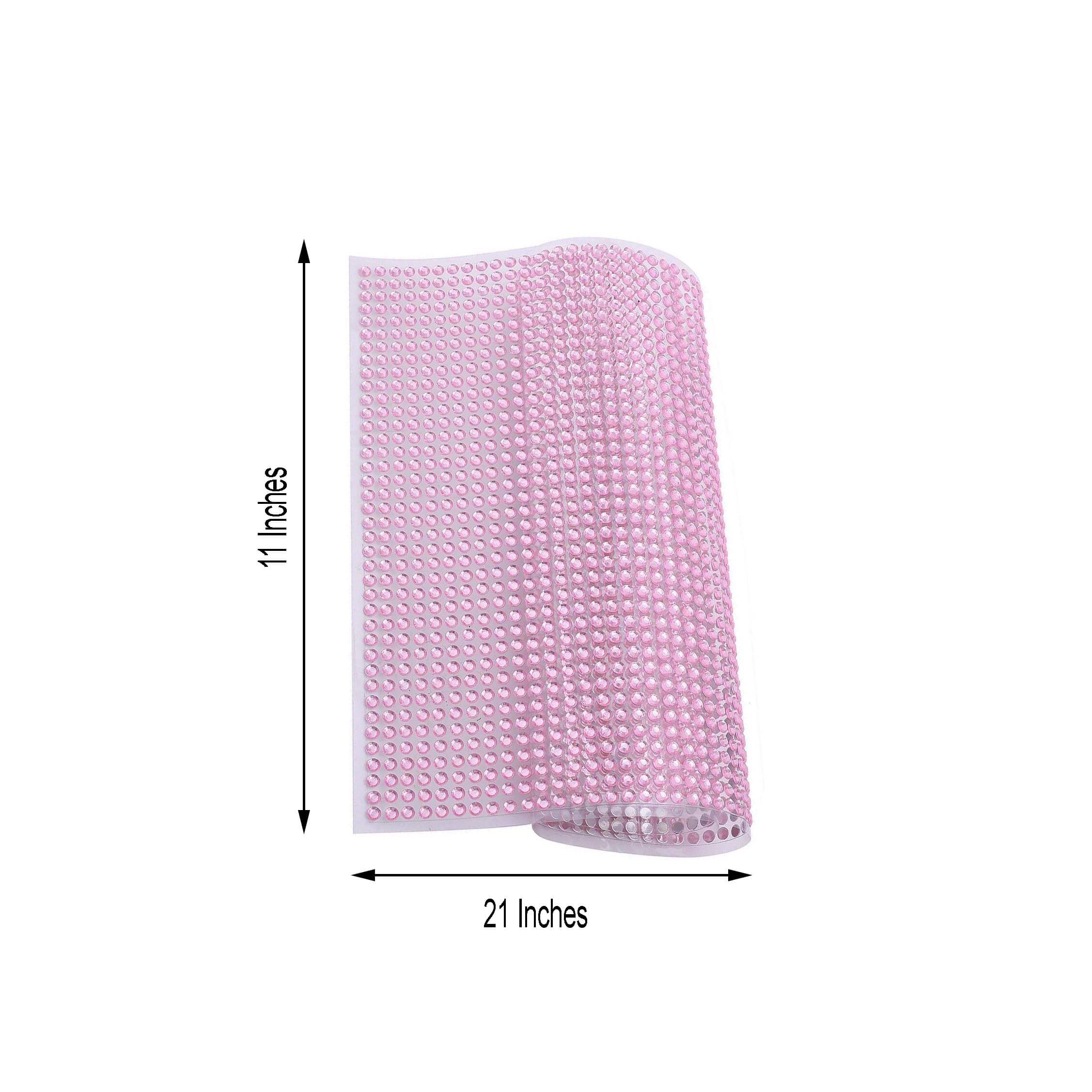 Hot! 21"x11" Blush Self - Adhesive Rhinestone Sticker Sheets for DIY Crafts