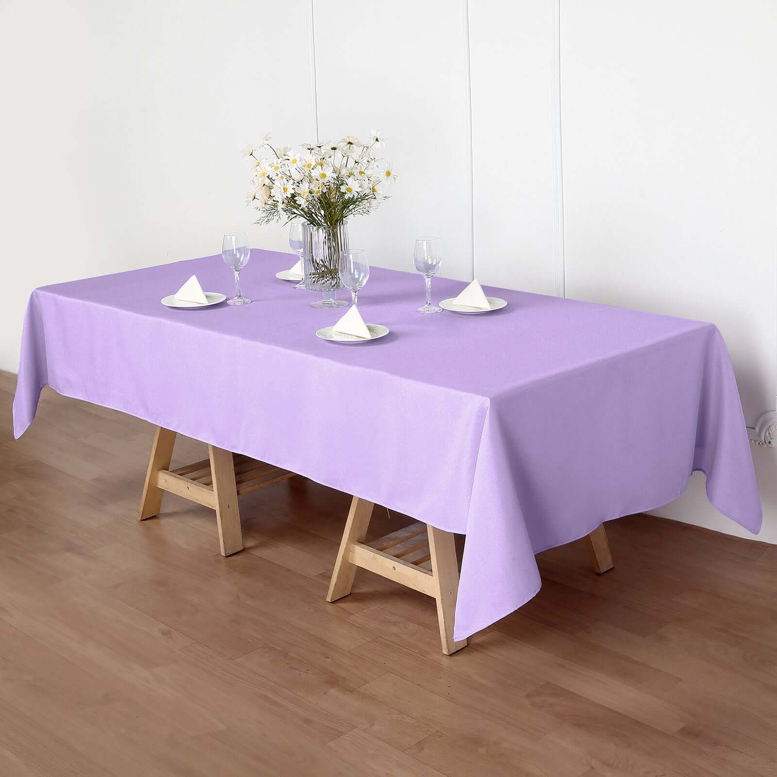 Stylish & Durable Lavender Lilac Polyester 60x102 Rectangle Tablecloth