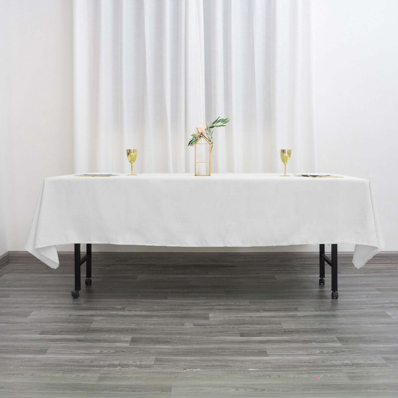 Durable and Stylish White Polyester 60x102 Rectangle Tablecloth for Special Occasions
