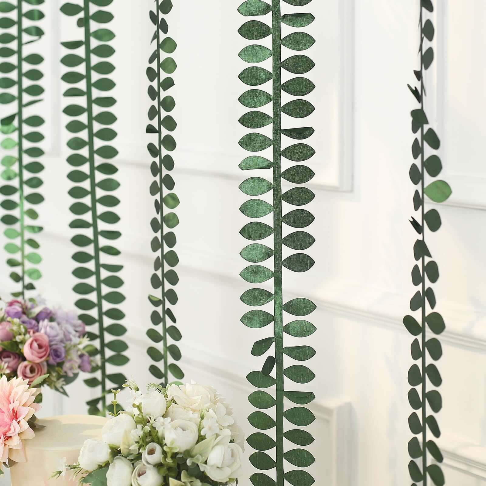 Premium Taffeta Ribbon Sash with 4 - Leaf Petal Design in Green, 50ft - Ideal for Decor