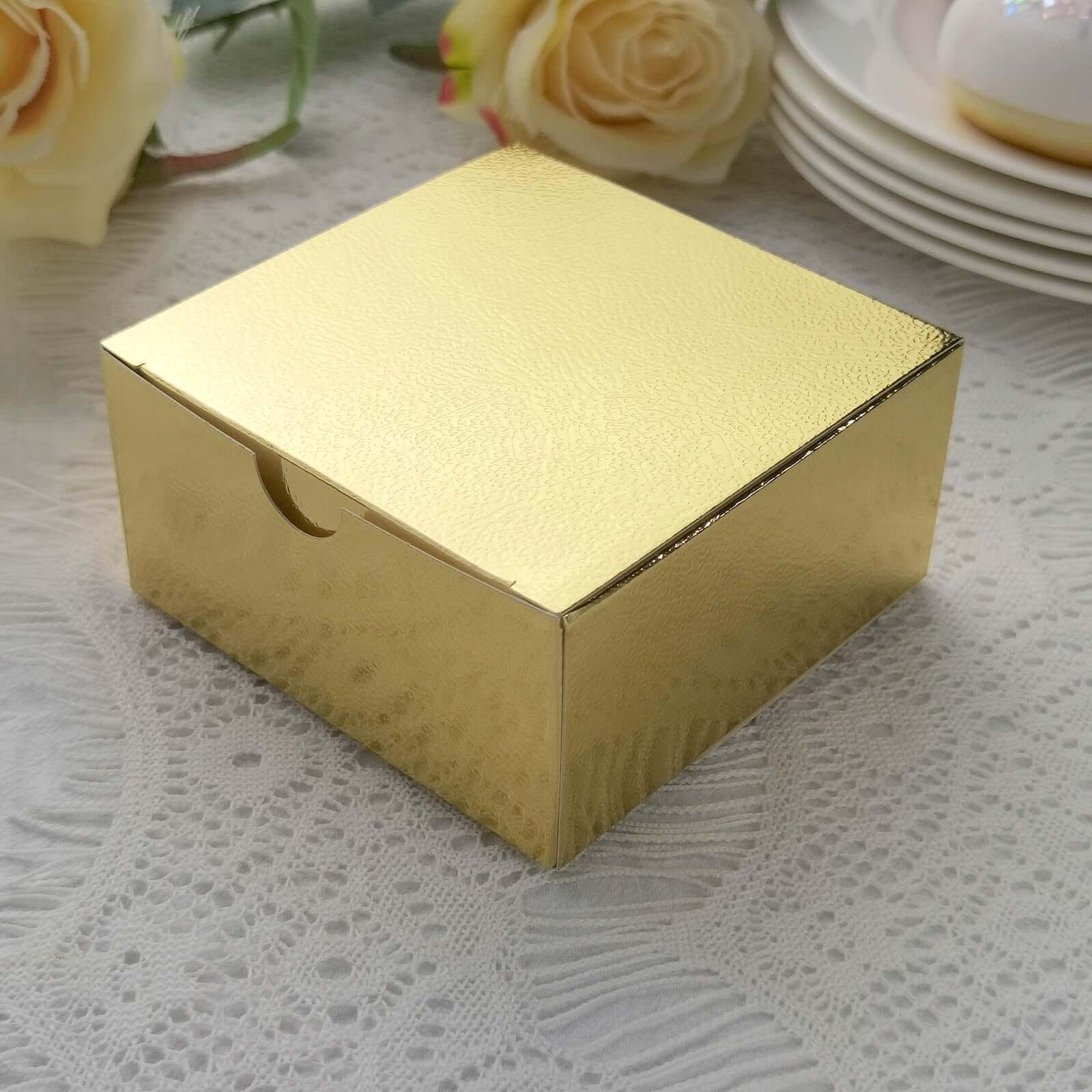 Hot Deal! 100-Pack 4x4x2 Gold DIY Cake Cupcake Party Favor Gift Boxes