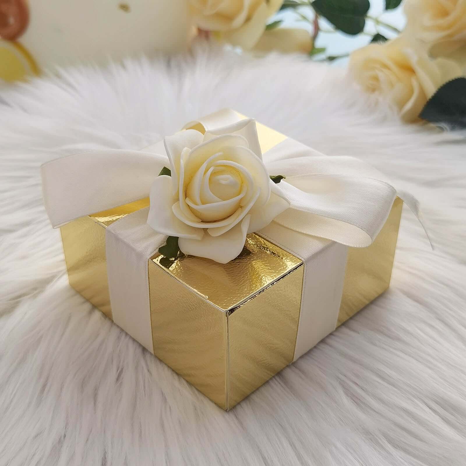 Hot Deal! 100-Pack 4x4x2 Gold DIY Cake Cupcake Party Favor Gift Boxes
