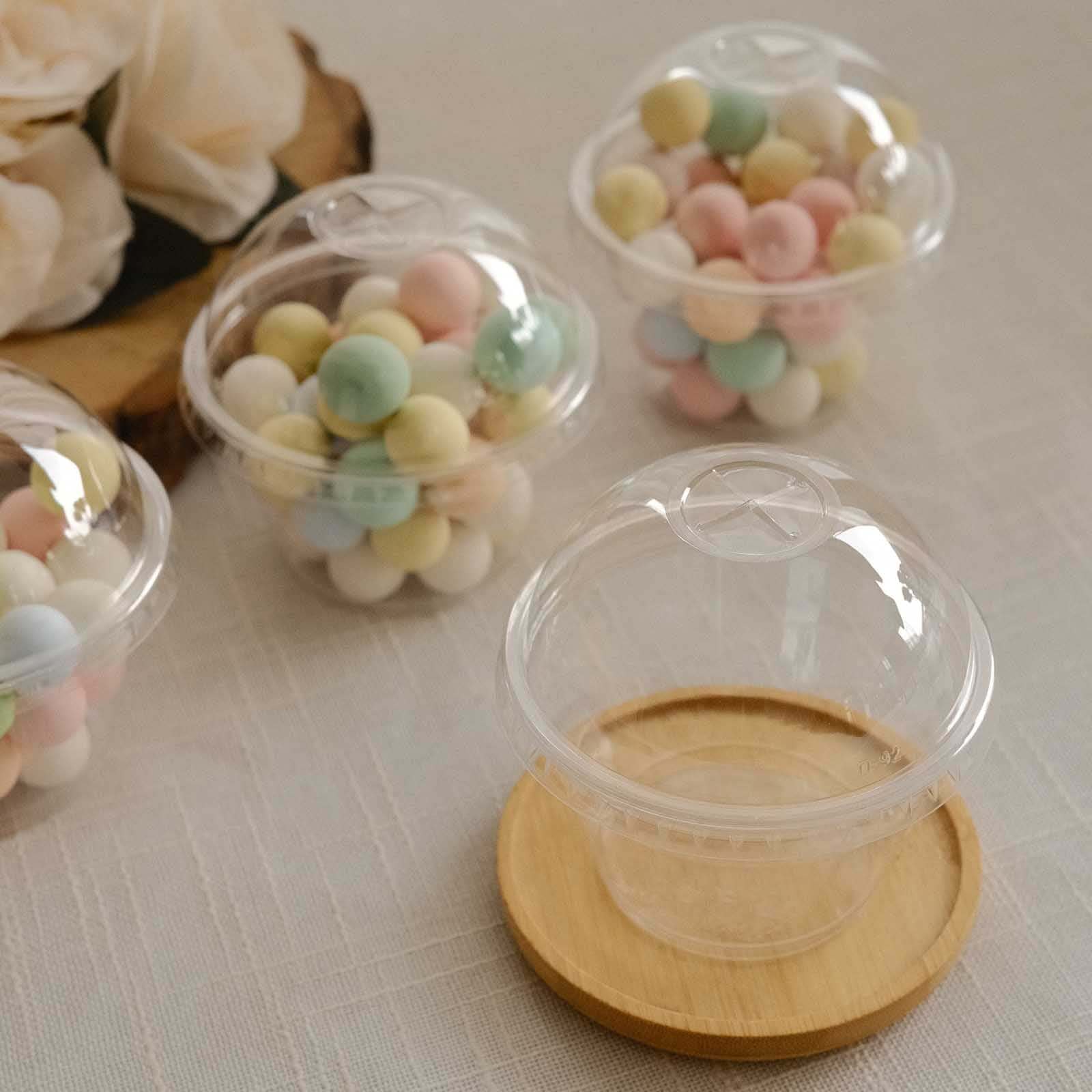 Hot! 50-Pack 7oz Clear Plastic Dessert Parfait Cups with Dome Lids for Ice Cream