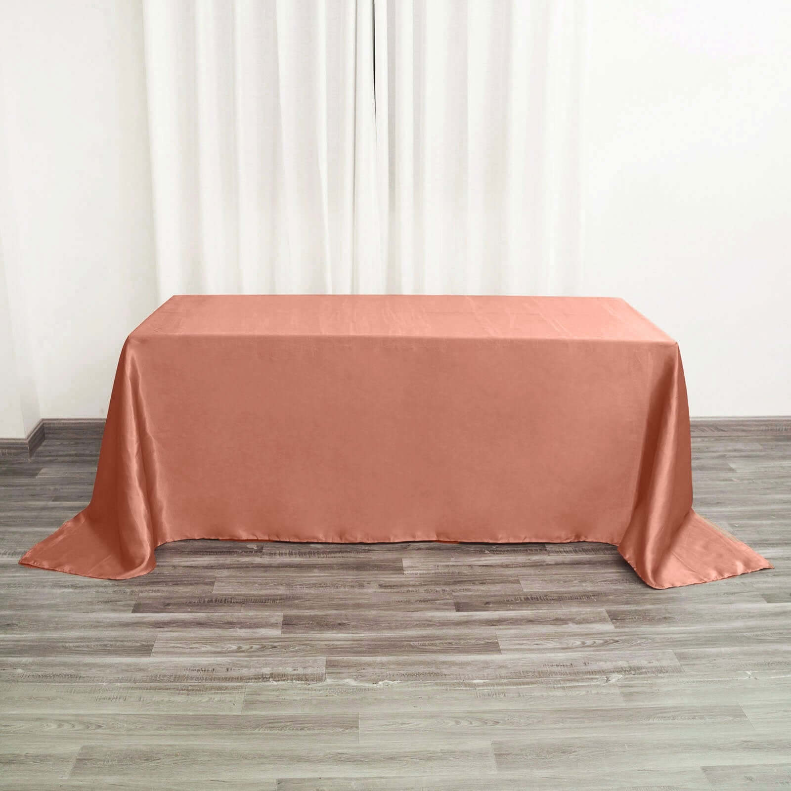 Exclusive Seamless Terracotta Satin Tablecloth 90x132